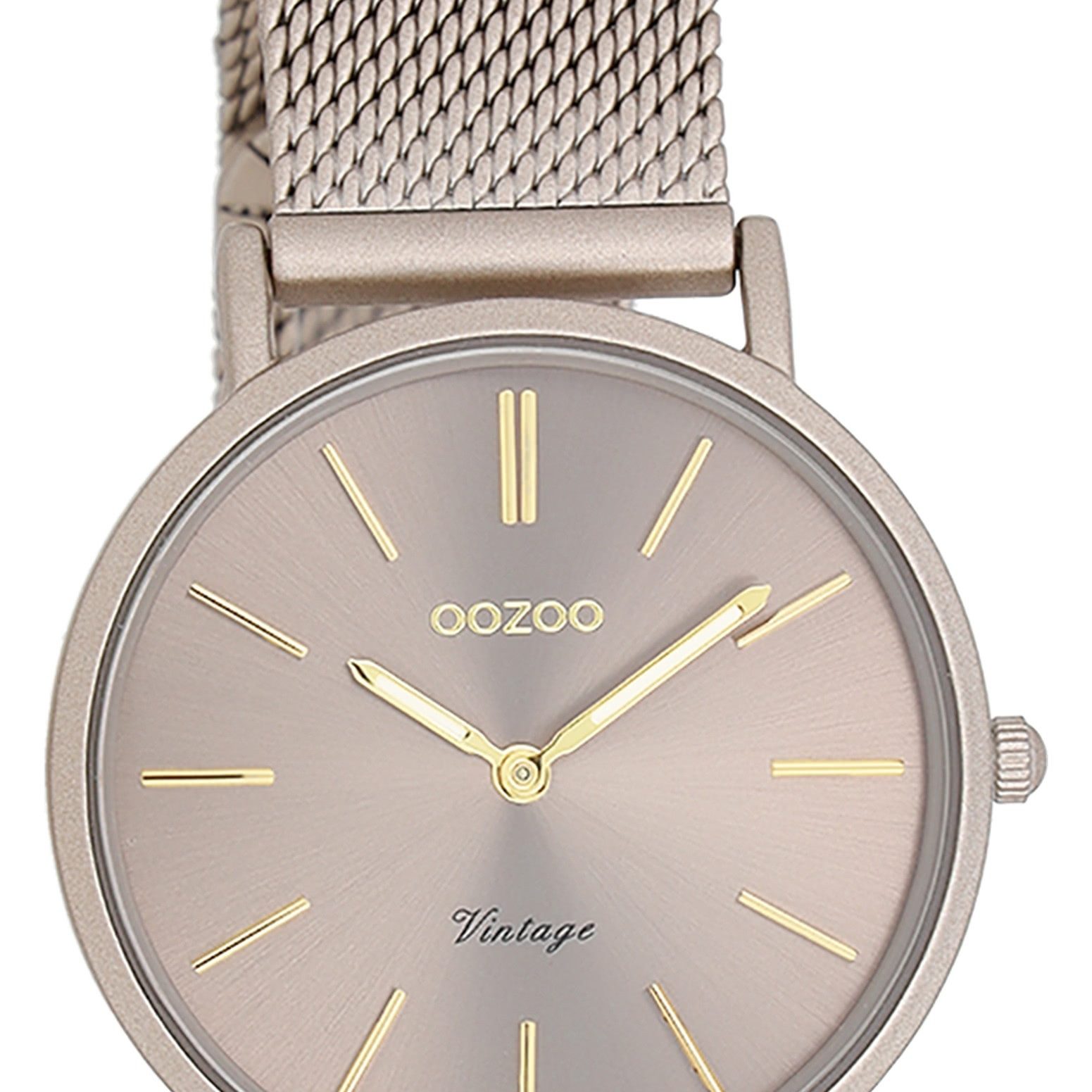 OOZOO Quarzuhr Oozoo Damen Armbanduhr Vintage Series, (Analoguhr), Damenuhr rund, mittel (ca. 32mm) Metallarmband, Fashion-Style
