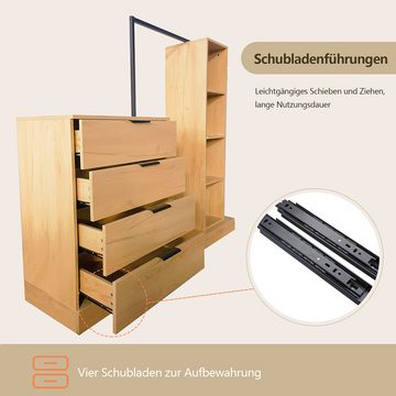 HAUOO Kleiderständer Eingang Schrank, Kommode, Beistellschränkchen, Kleiderständer 145*137*40