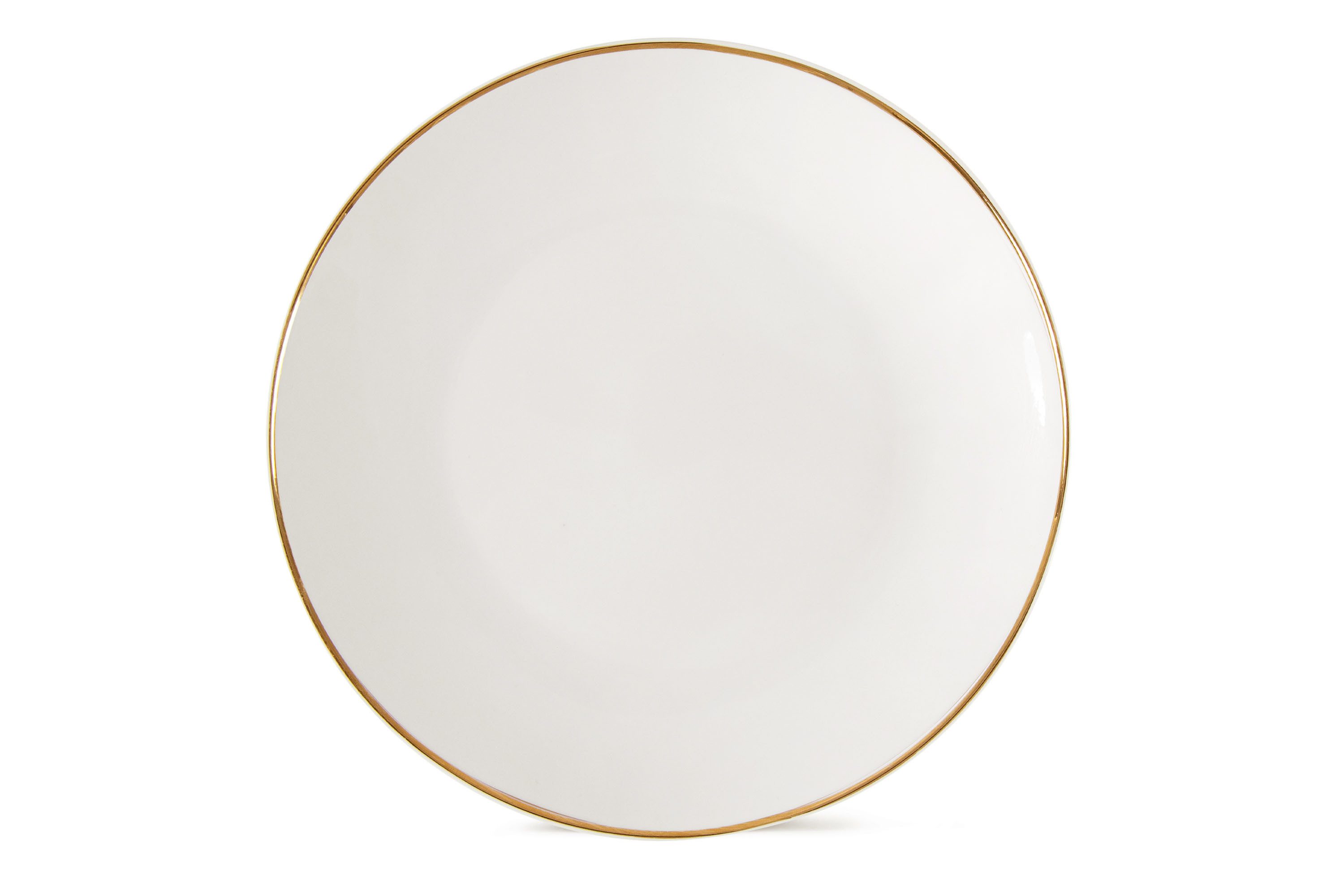 KONSIMO® Tafelservice AD BELLA Teller-Set, 6x Dessertteller, Hartporzellan, ecrufarben (6-tlg), 6 Personen, Porzellan, zeitloses Design, ecru Farbe mit Goldlinie, Handwäsche empfohlen