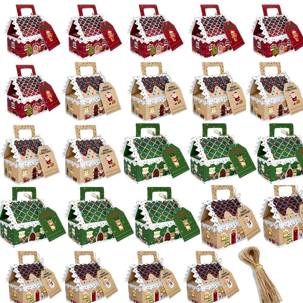 CLTYQ befüllbarer Adventskalender 24 Adventskalenderbeutel zum Befüllen,24 Weihnachtsgeschenkboxen, Selbstbefüllen mit Weihnachtsgeschenkboxen,zum Aufhängen oder Stellen