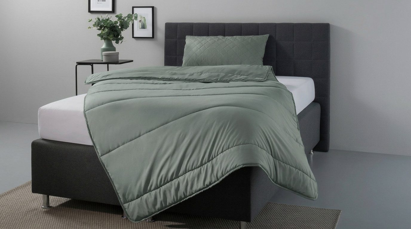 OTTO home Microfaserbettdecke Clarra, Bettdecke 135x200 cm, 155x220 cm, 200x200 cm, Füllung: Polyester, Bezug: Polyester, Bettdecken in grün & grau, Sommer, Winter, 4 Jahreszeiten, Decke