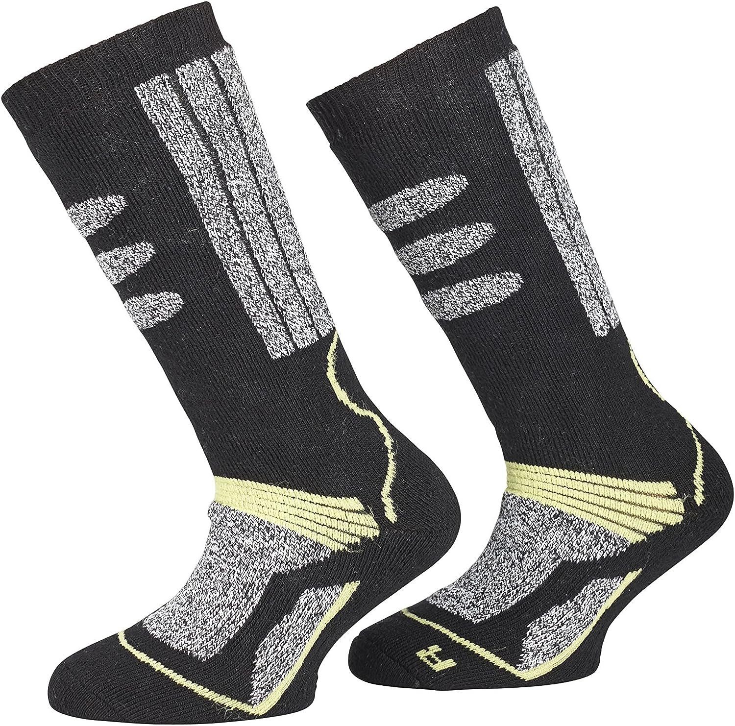 PistenSauser Sportsocken 3 Paar Thermo Kinder Skisocken, Ski Kniestrümpfe mit Antiloch-Garantie