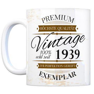speecheese Tasse Vintage Tasse 100% echt seit 1939 Kaffeebecher [ber_jahrgeb].