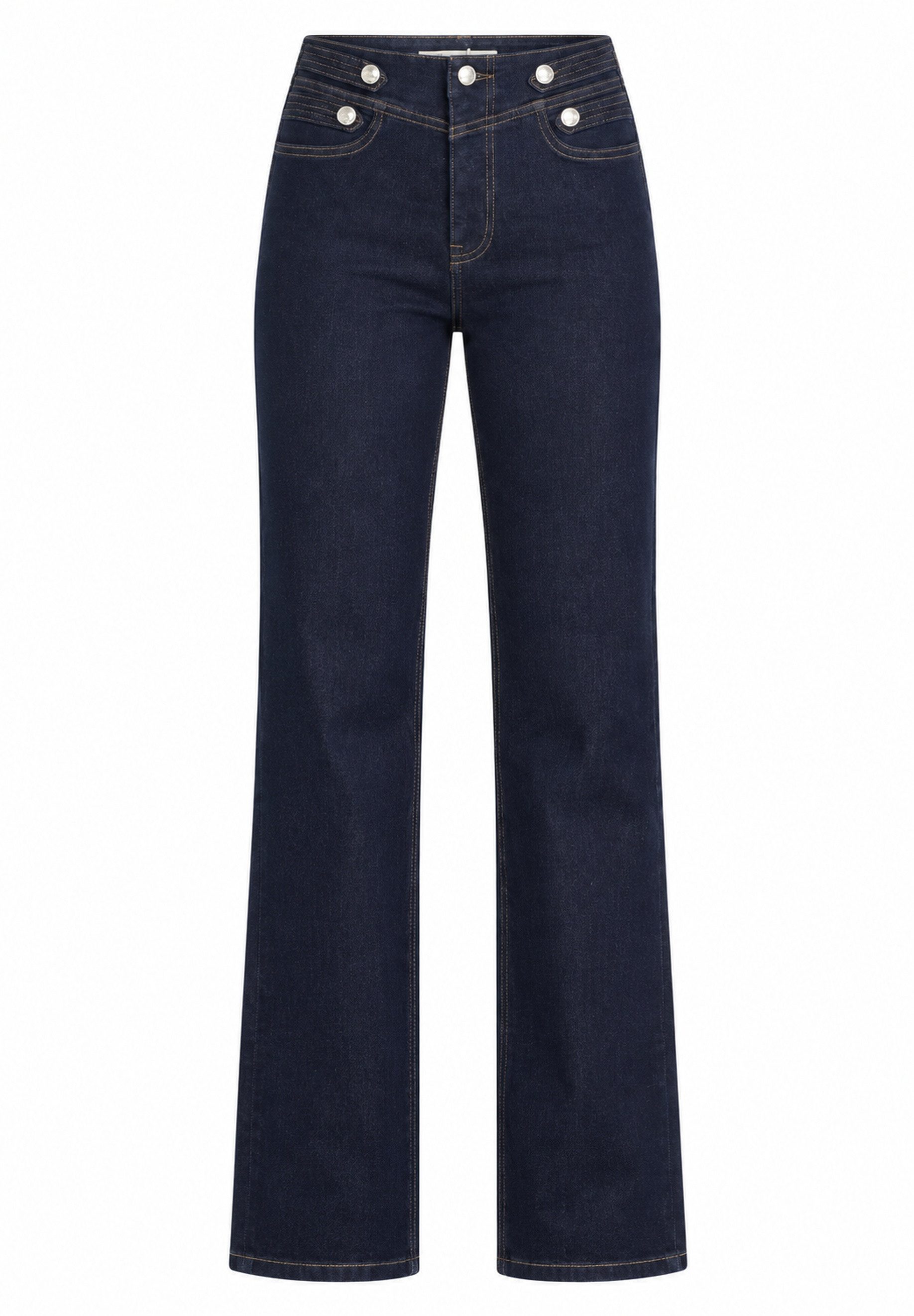 Elara Straight-Jeans Damen Straight Leg mit Mehrfachknopf-Bund und geradem Bein