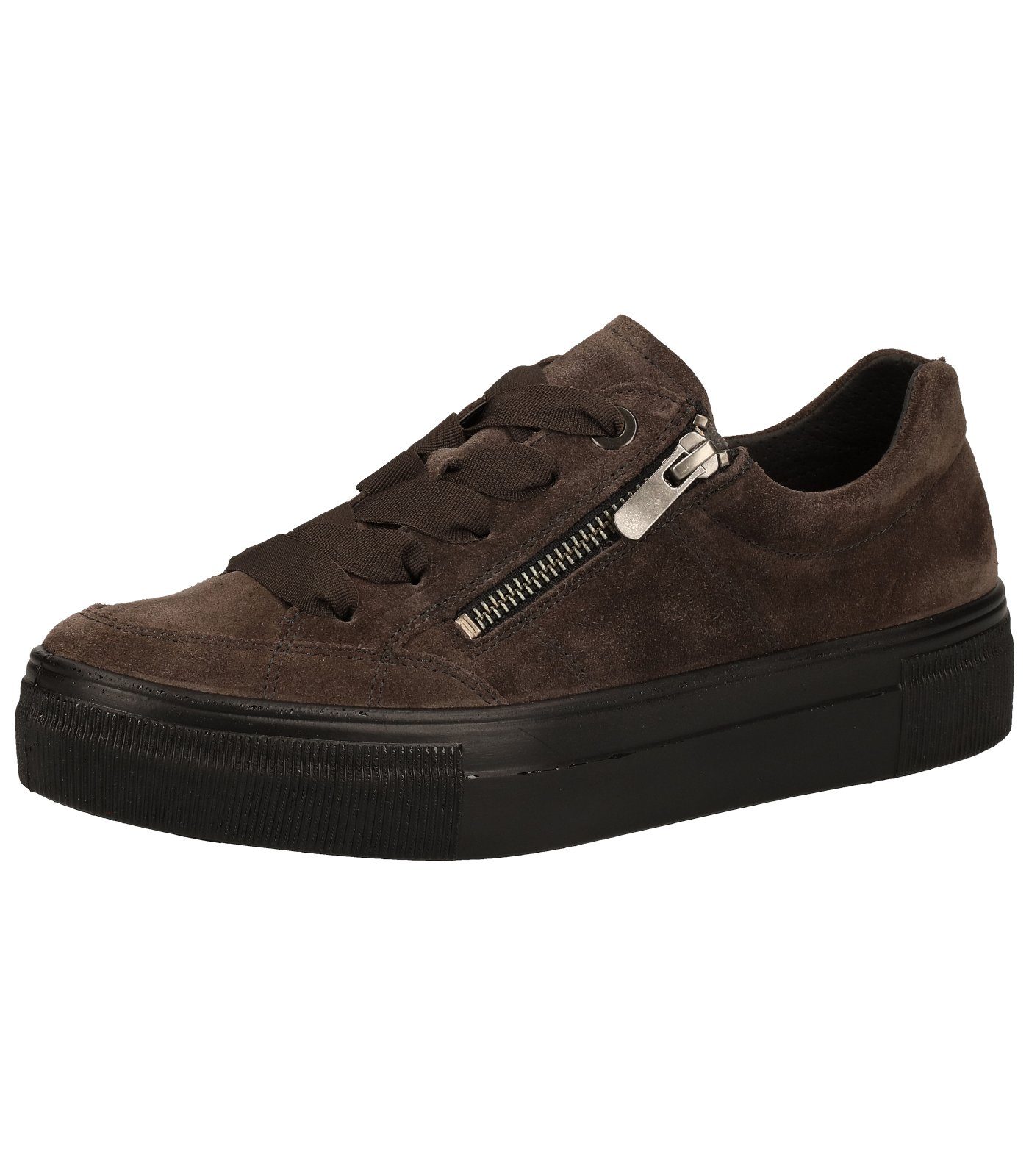 Sneaker Plateausneaker Grau Veloursleder Legero