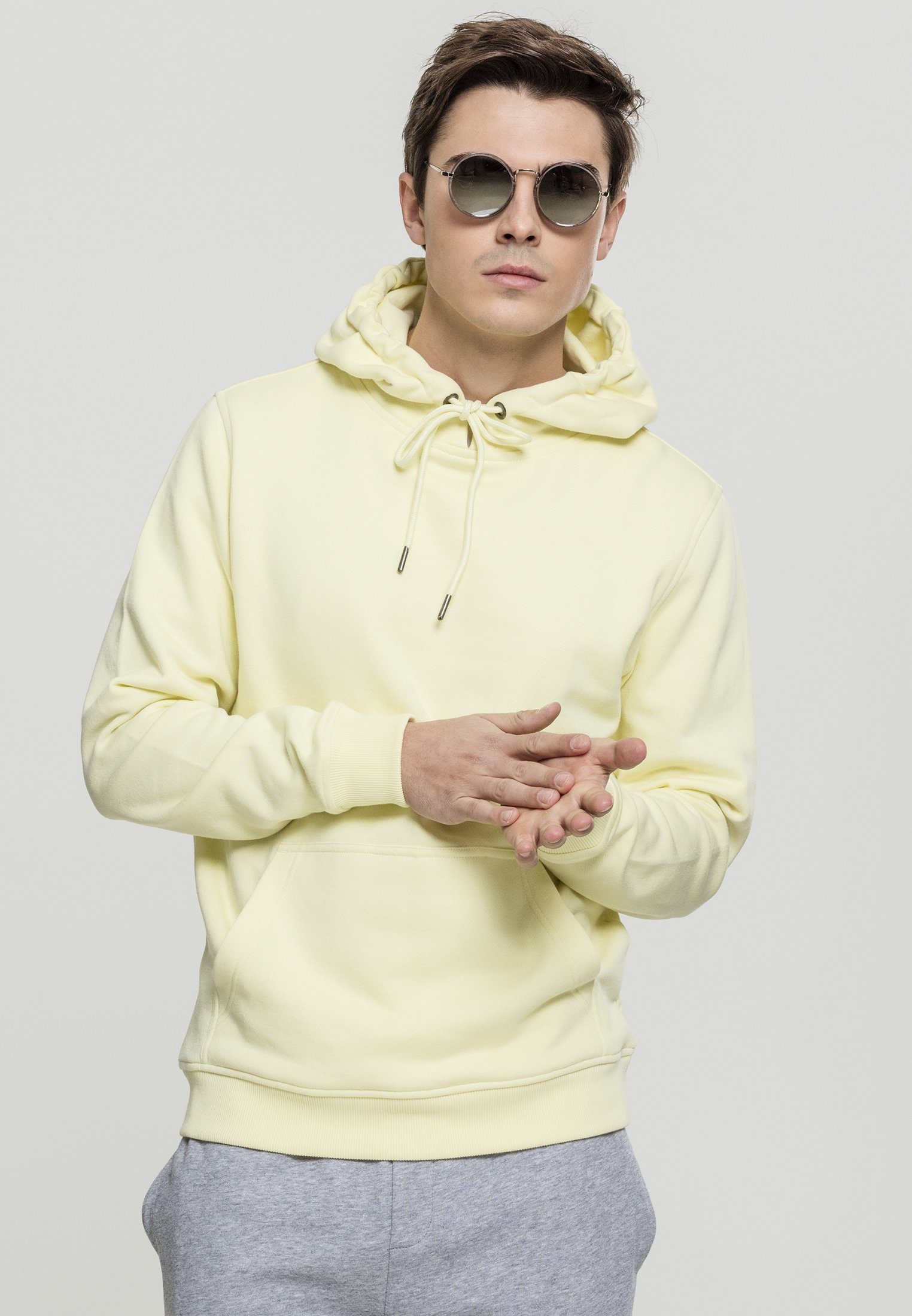 Hoody Sweater (1-tlg) URBAN Basic CLASSICS powderyellow Herren Sweat