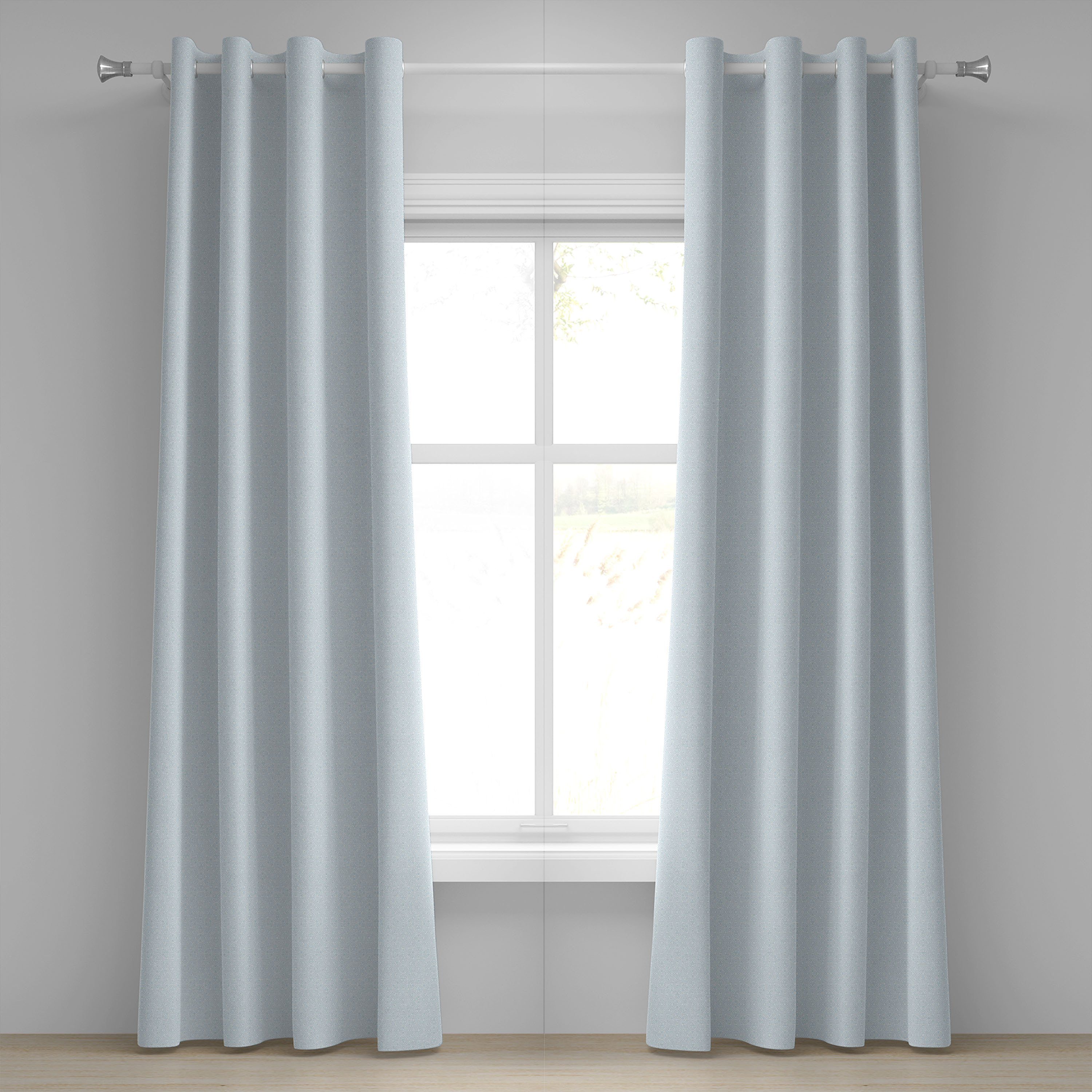 Gardine Dekorative 2-Panel-Fenstervorhänge für Schlafzimmer Wohnzimmer, Abakuhaus, Blau Vintage-Ornamente Blume