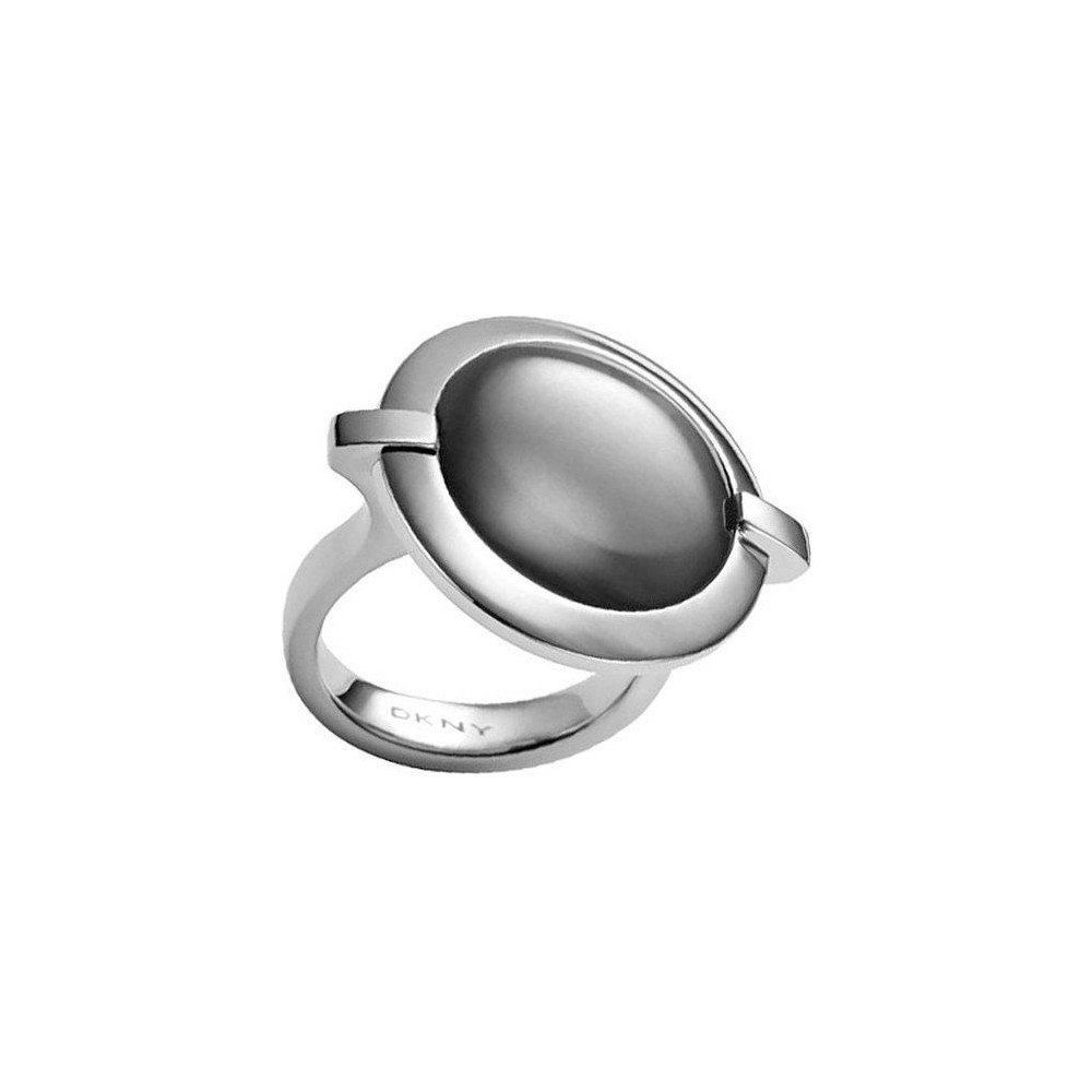 DKNY Fingerring Damen, aus (17,5mm) Gr. Silber, 55 Edelstahl, Glasstein