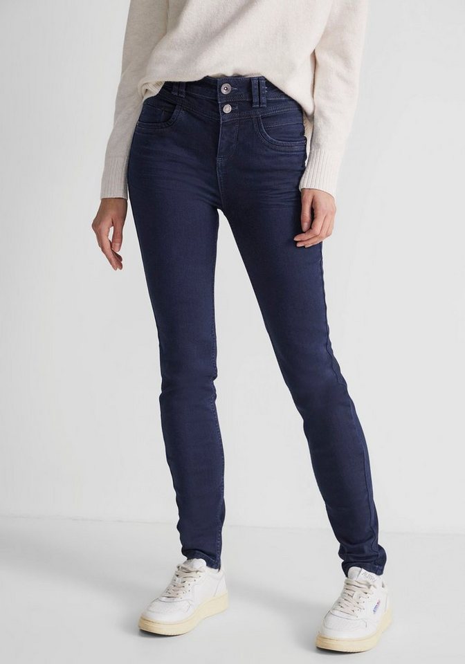 STREET ONE Slim-fit-Jeans im Fünf-Pocket-Stil, Denim aus naturfreundlicher,  elastischer Baumwollmischung