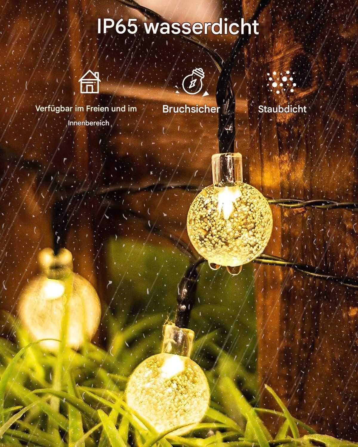 Tukrool LED-Lichterkette Solar-Lichterkette für den Außenbereich, günstig online kaufen