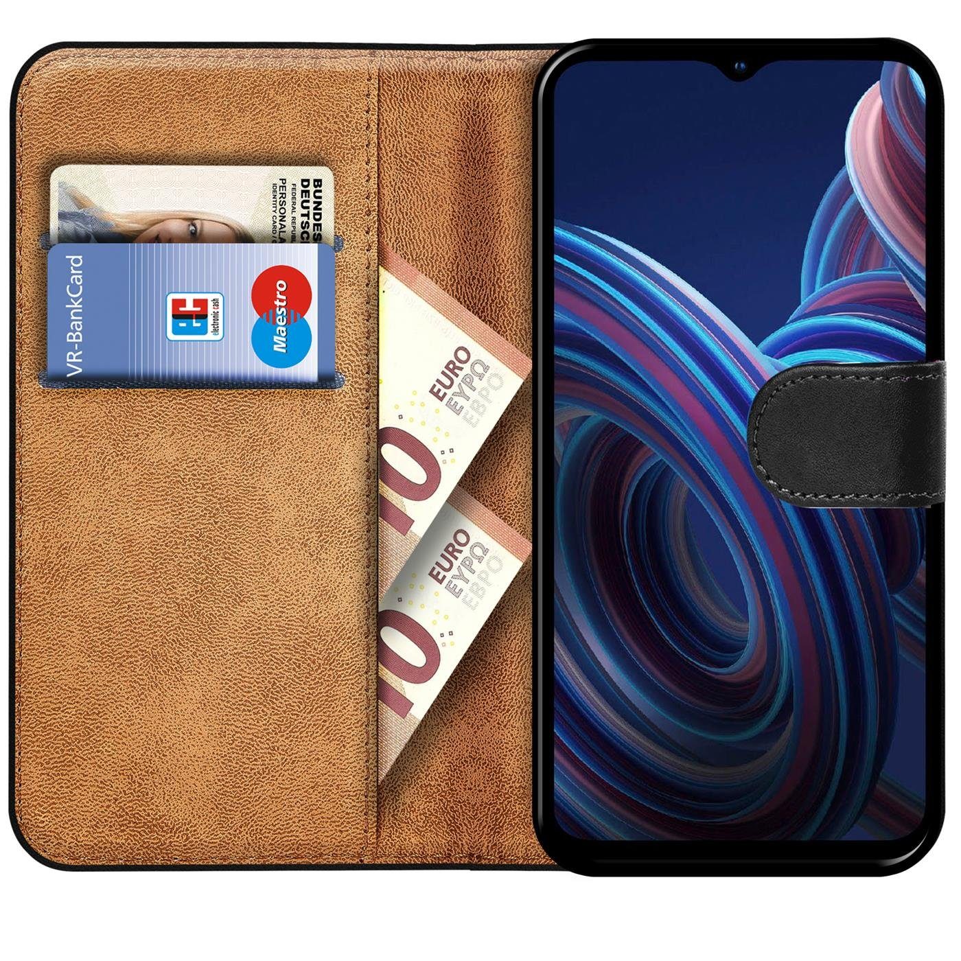 CoolGadget Handyhülle Wallet Klapp Tasche Book Case für ZTE Blade A72 5G 6,52 Zoll, Hülle Klapphülle Flip Cover Etui Schutzhülle