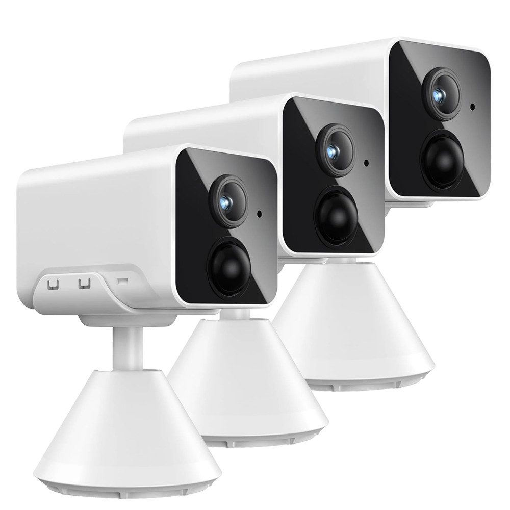 Topcony Überwachungskamera 1 Stück 1080P Überwachungskamera Aussen Akku Kamera Überwachung (drinnen, Innen, außen, außen/innen WLAN PIR Bewegungserkennung Tracking Bewegungserkennung, 25M Nachtsicht 2-Wege-Audio kompatibel mit Alexa IP65 wasserdicht, Ereignisausgelöste/kontinuierliche Überwachung)