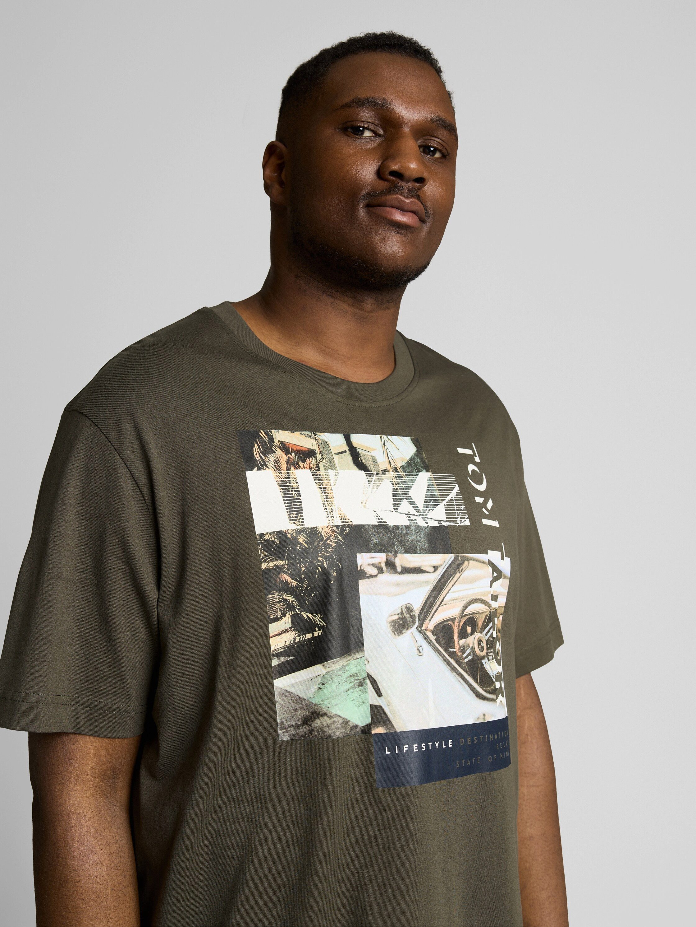TOM TAILOR PLUS Kurzarmshirt mit Frontprint - Große Ggrößen