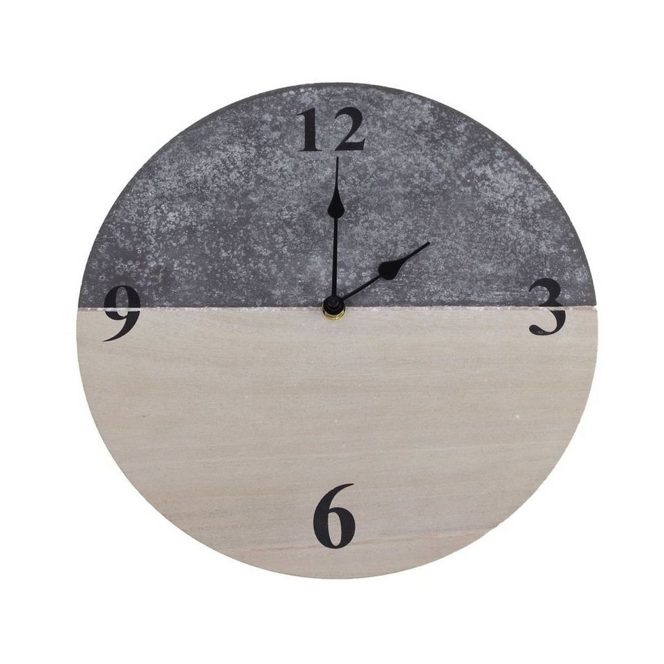Uhr Holzuhr 30cm dekorative Designuhr Wanduhr Uhr braun-grau Retro (zum  Aufhängen)