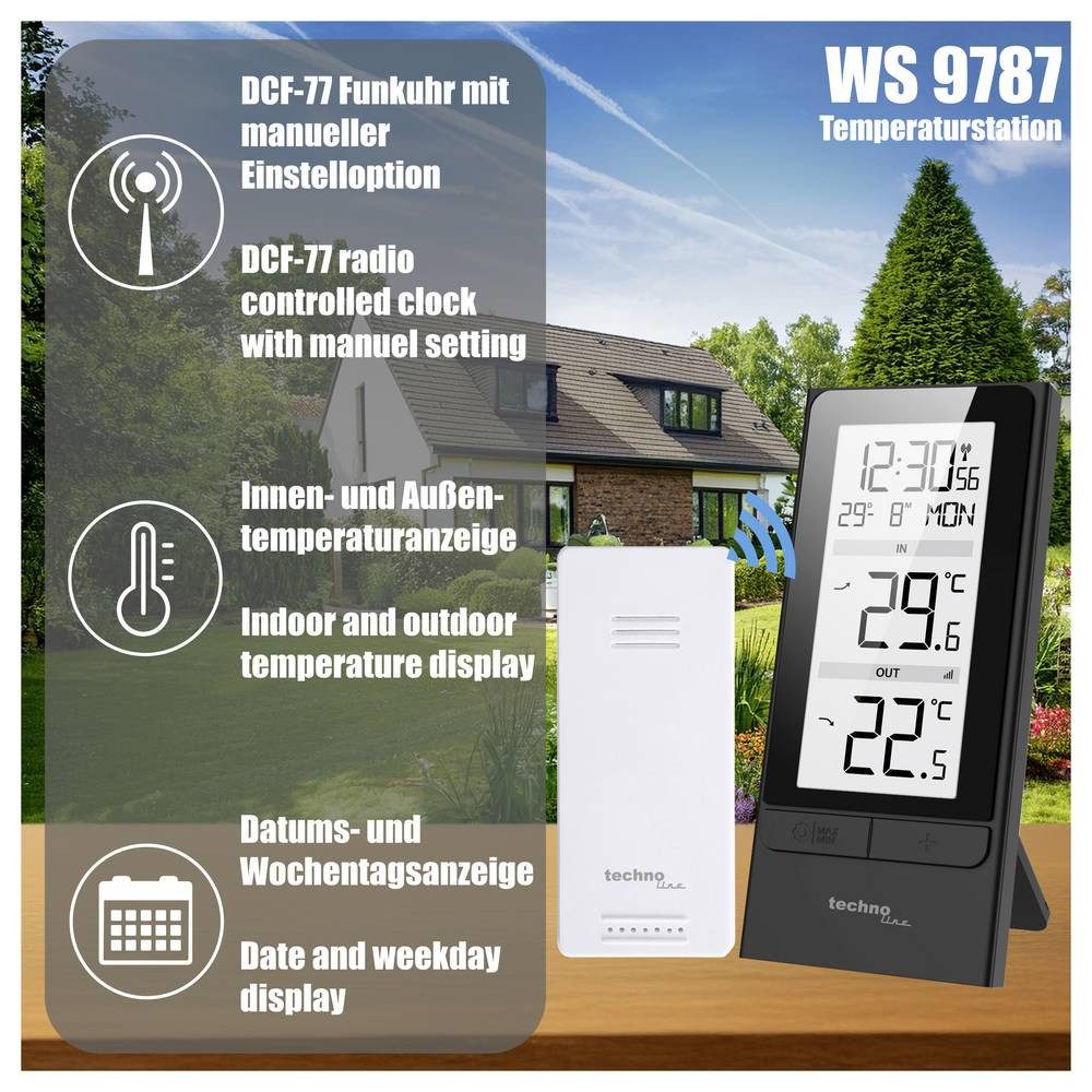 Techno Line WS9787 Funk-Wetterstation Anzahl Sensoren max. 1 St. Wetterstation