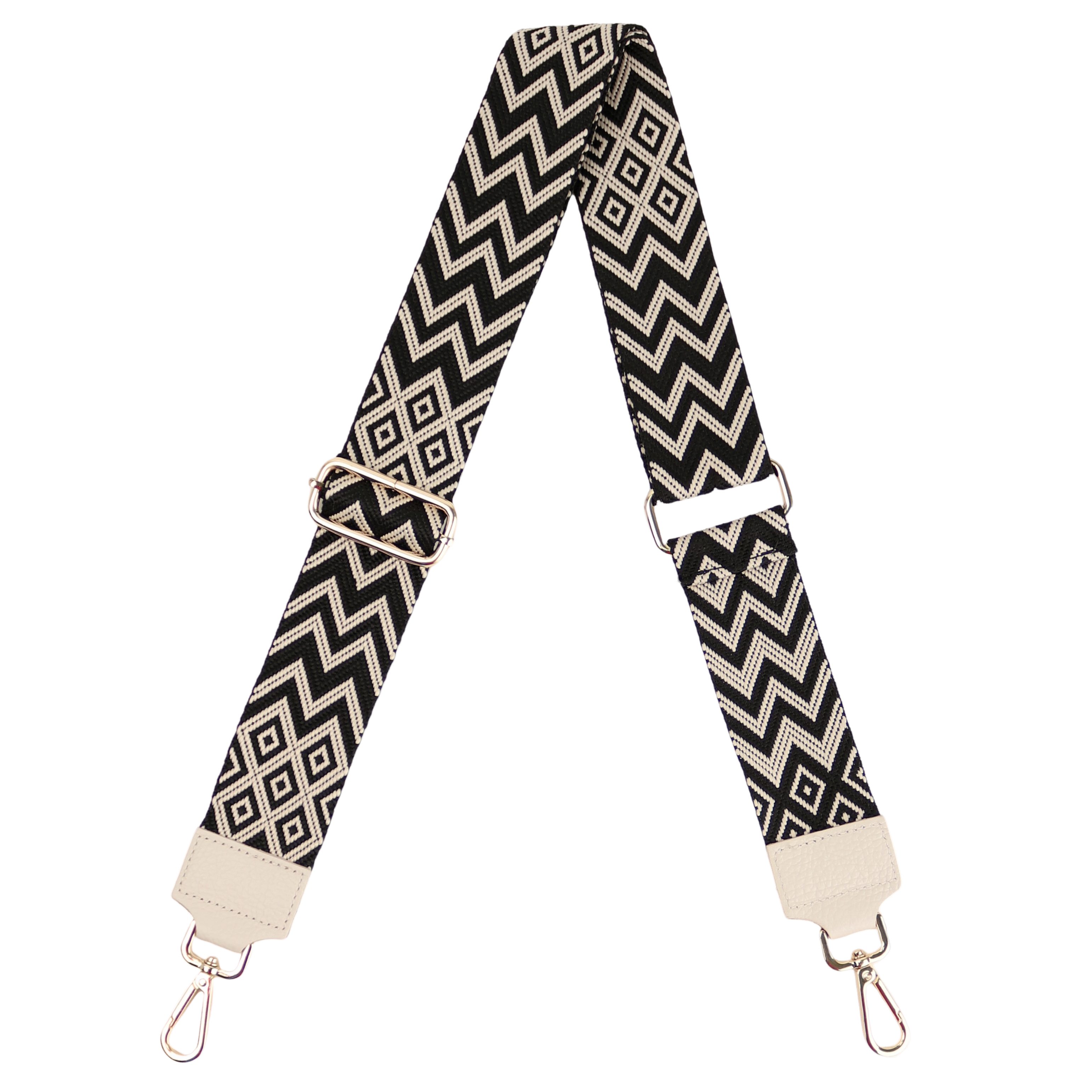 MIRROSI Schulterriemen Made in Italy aus Echtleder Schultergurt für Tasche zum Wechseln (Mit GOLDENEN Karabinern, 1x Taschengurt; Bohemian Style)