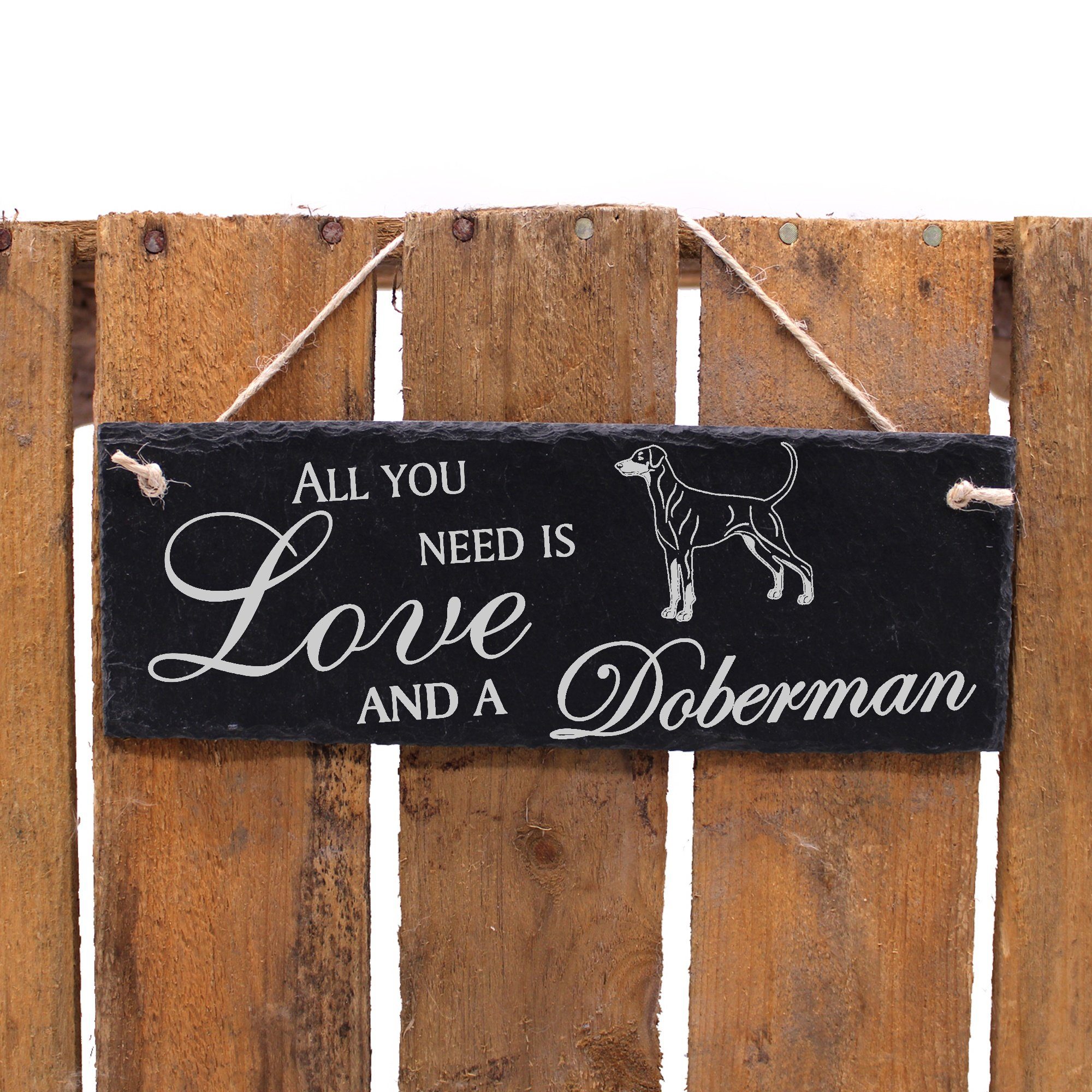 a you need 22x8cm Dekolando Dobermann All is Hängedekoration Love and Doberman
