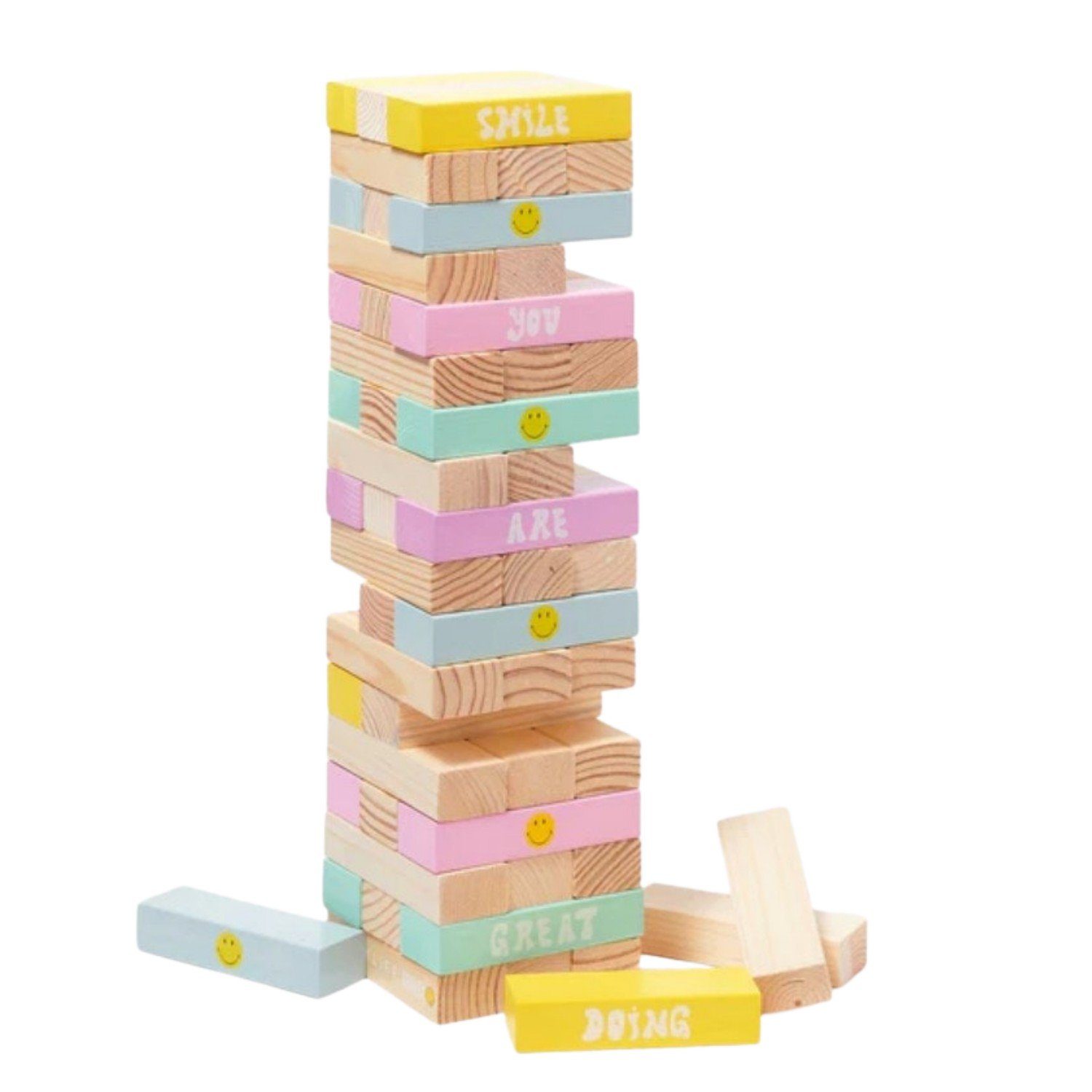 Sunnylife Spielturm SUNNYLIFE Wackelturm Giant Jumbling Tower Smiley