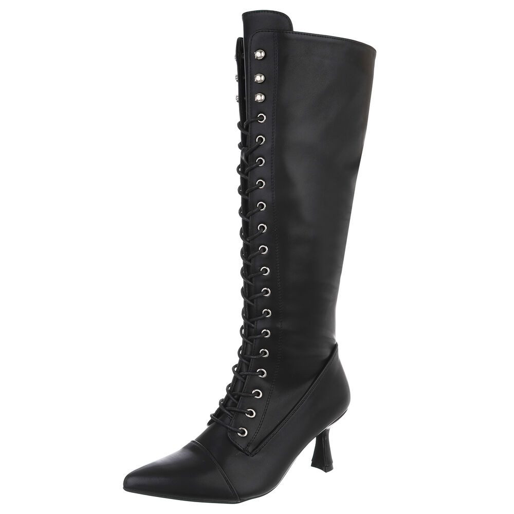 Ital-Design Elegante Damenstiefel mit Schnürung und Absatz Schnürstiefel (9 günstig online kaufen