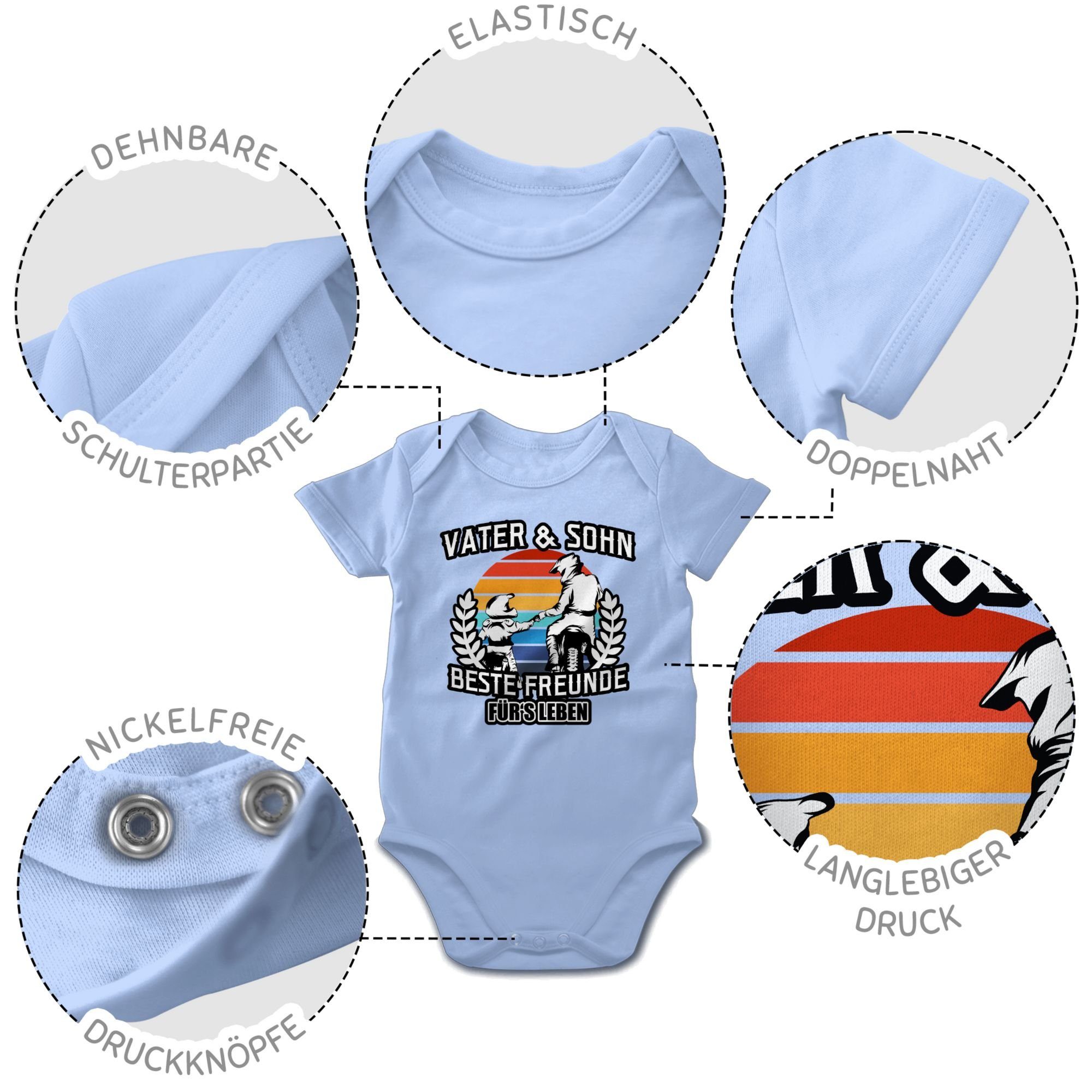 und 3 Babyblau Vatertag Geschenk Motocross Shirtracer Leben Sohn Freunde Baby für's Vater - Beste Shirtbody