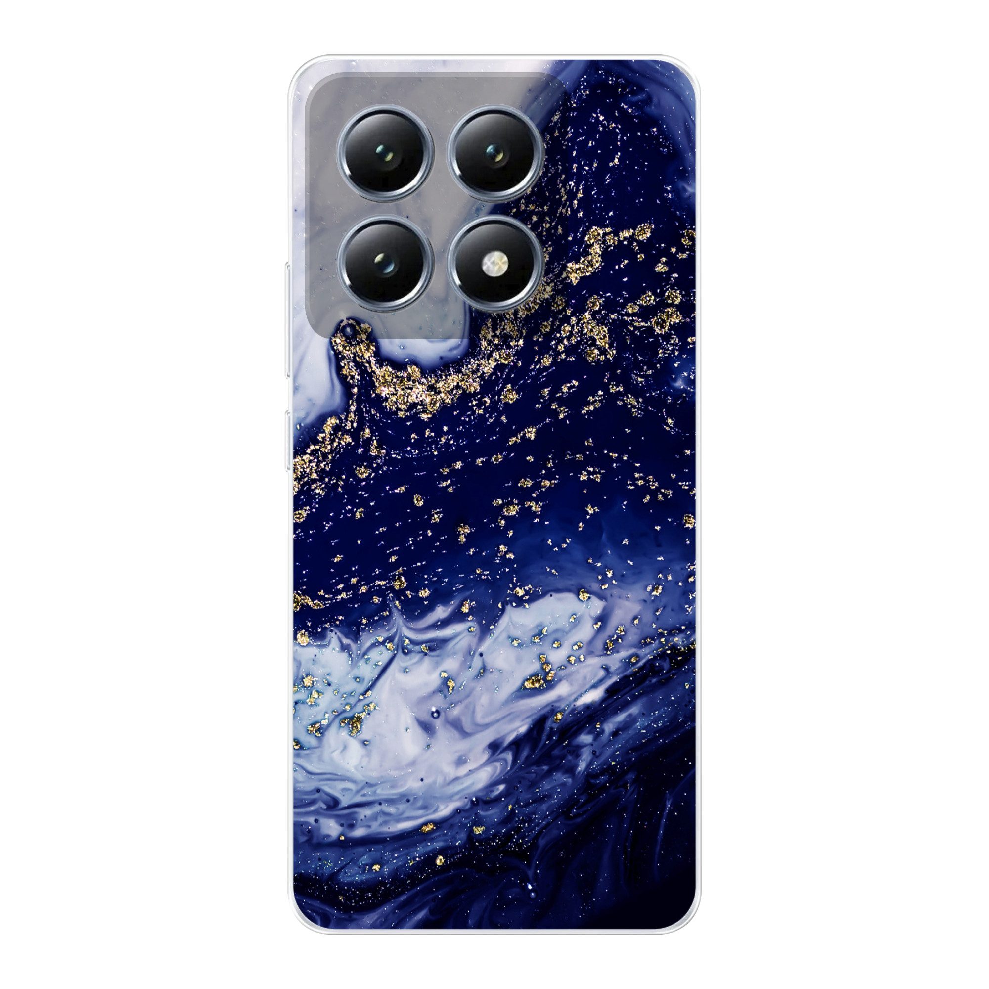 MuchoWow Handyhülle für Xiaomi 14T Marmor - Gold - Natursteine, Handy Case, Silikon, Bumper Case Dünn