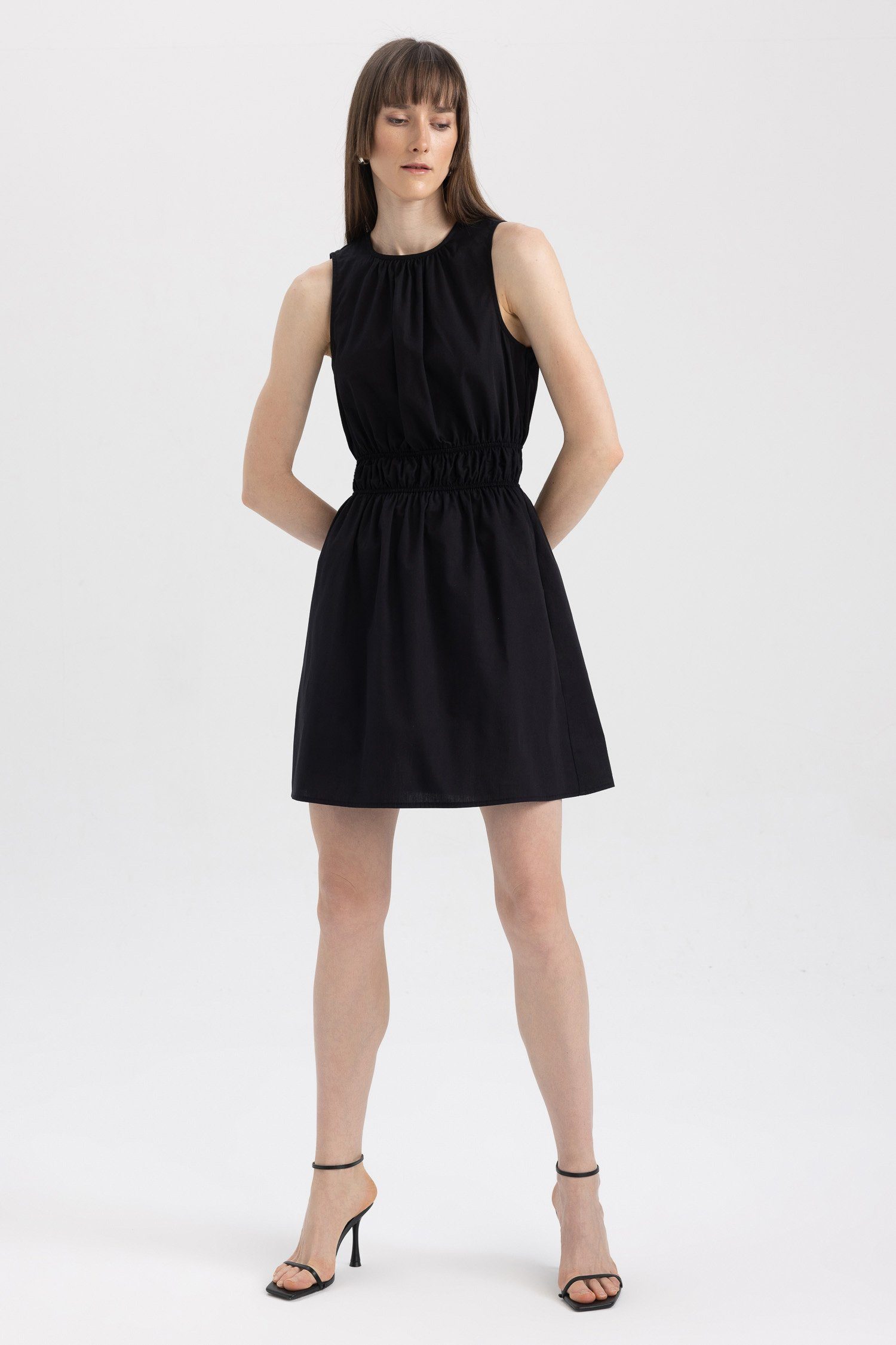 Damen Sommerkleid DeFacto SHIRT Schwarz DRESS Sommerkleid