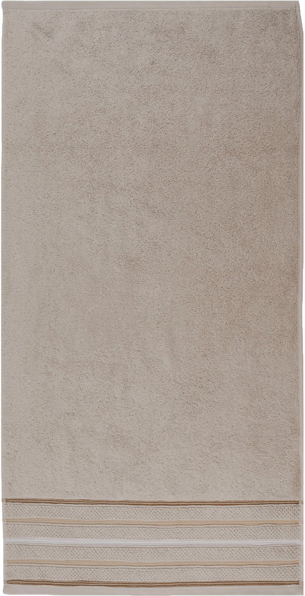 Home affaire Handtuch 550gr/m², Streifenbordüre, oder Bio-Baumwolle 2-tlg), beige Set Handtuch (Set, Premium Safien Badetuch mit Frottier, Set