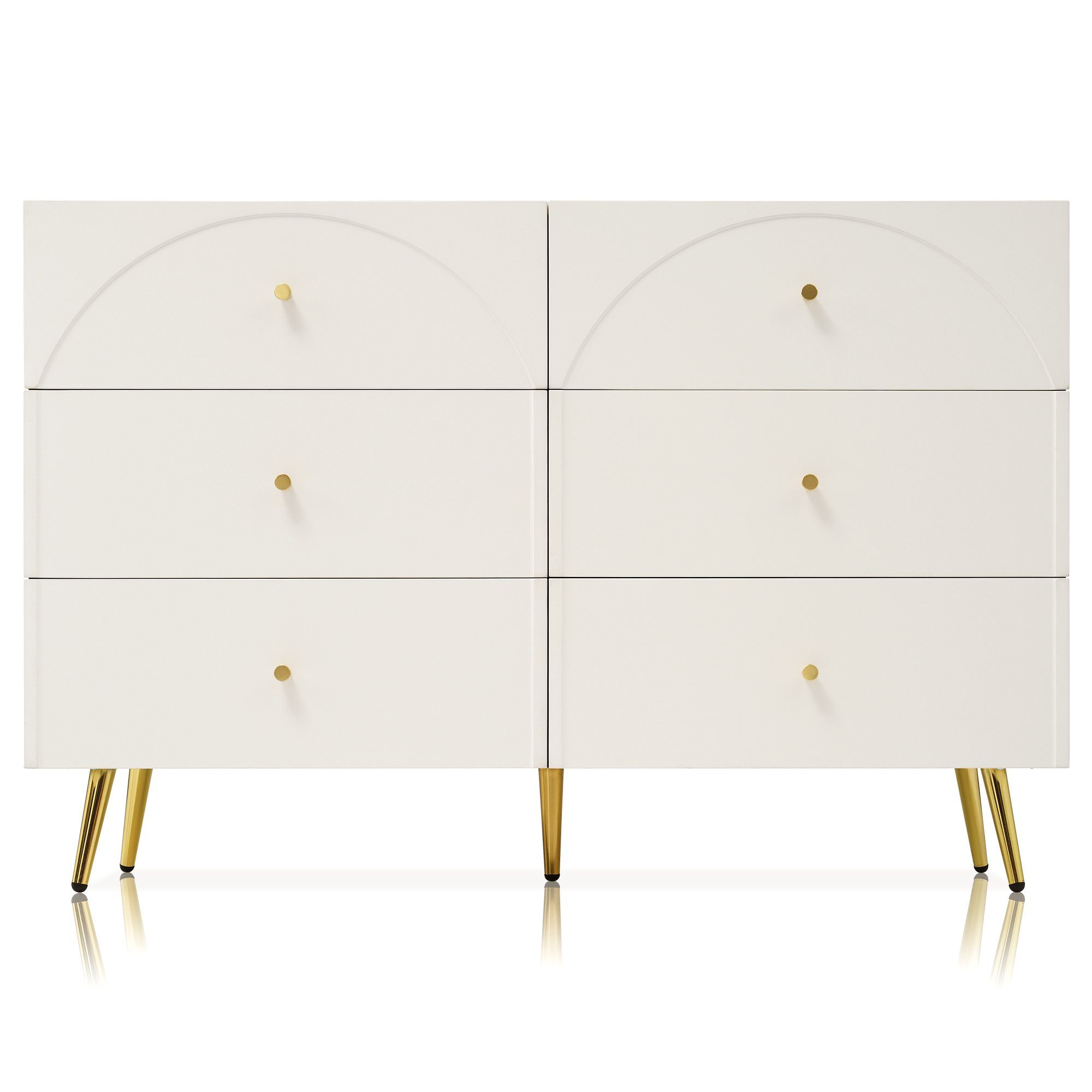 Flieks Kommode, Sideboard Schubladenkommode mit 6 Schubladen 120x40x85cm