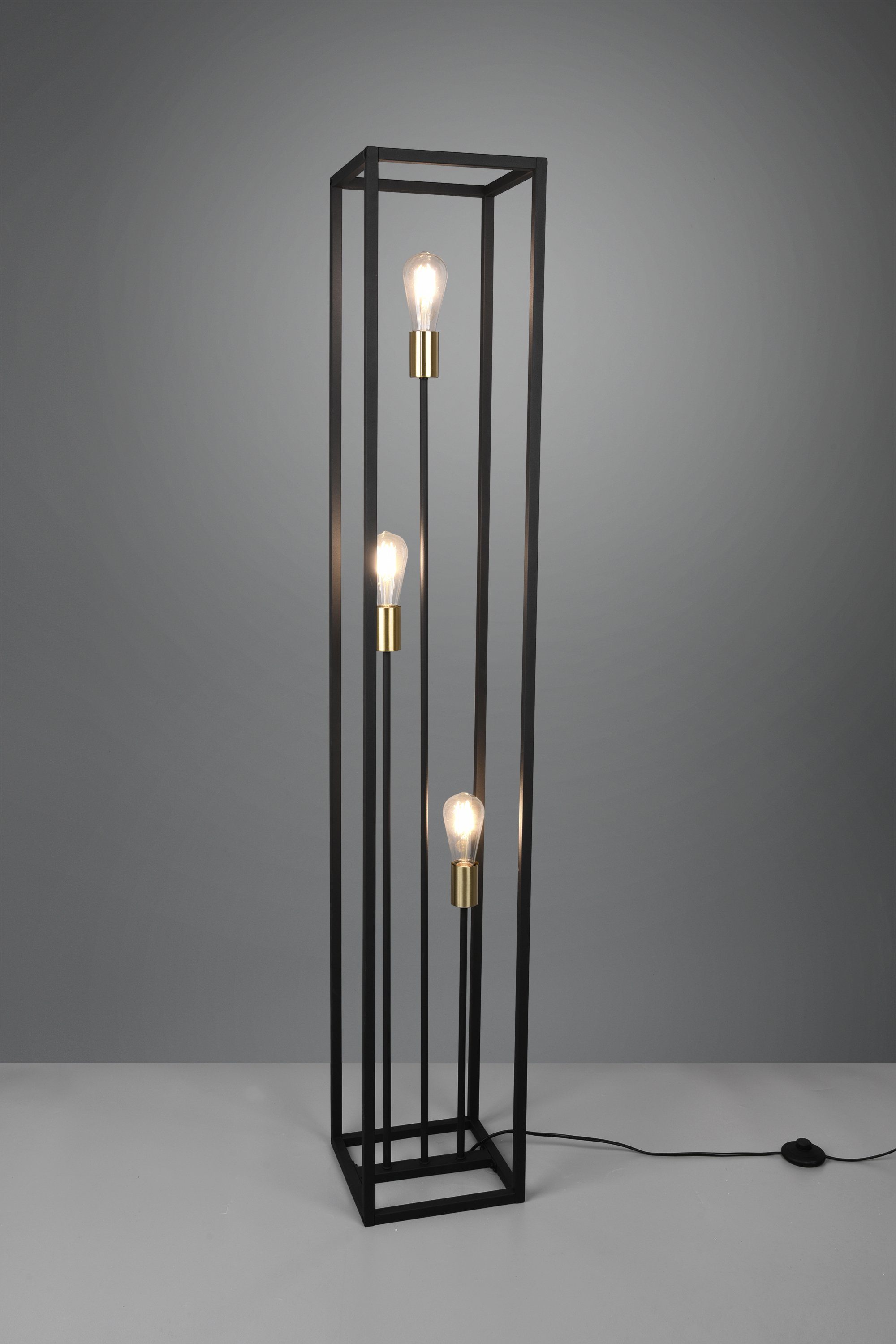 Stehlampe Leuchten in Fussschalter, VITO, Ein-/Ausschalter, cm, Tülle Höhe Leuchtmittel, TRIO 153 abgesetzt Messing ohne