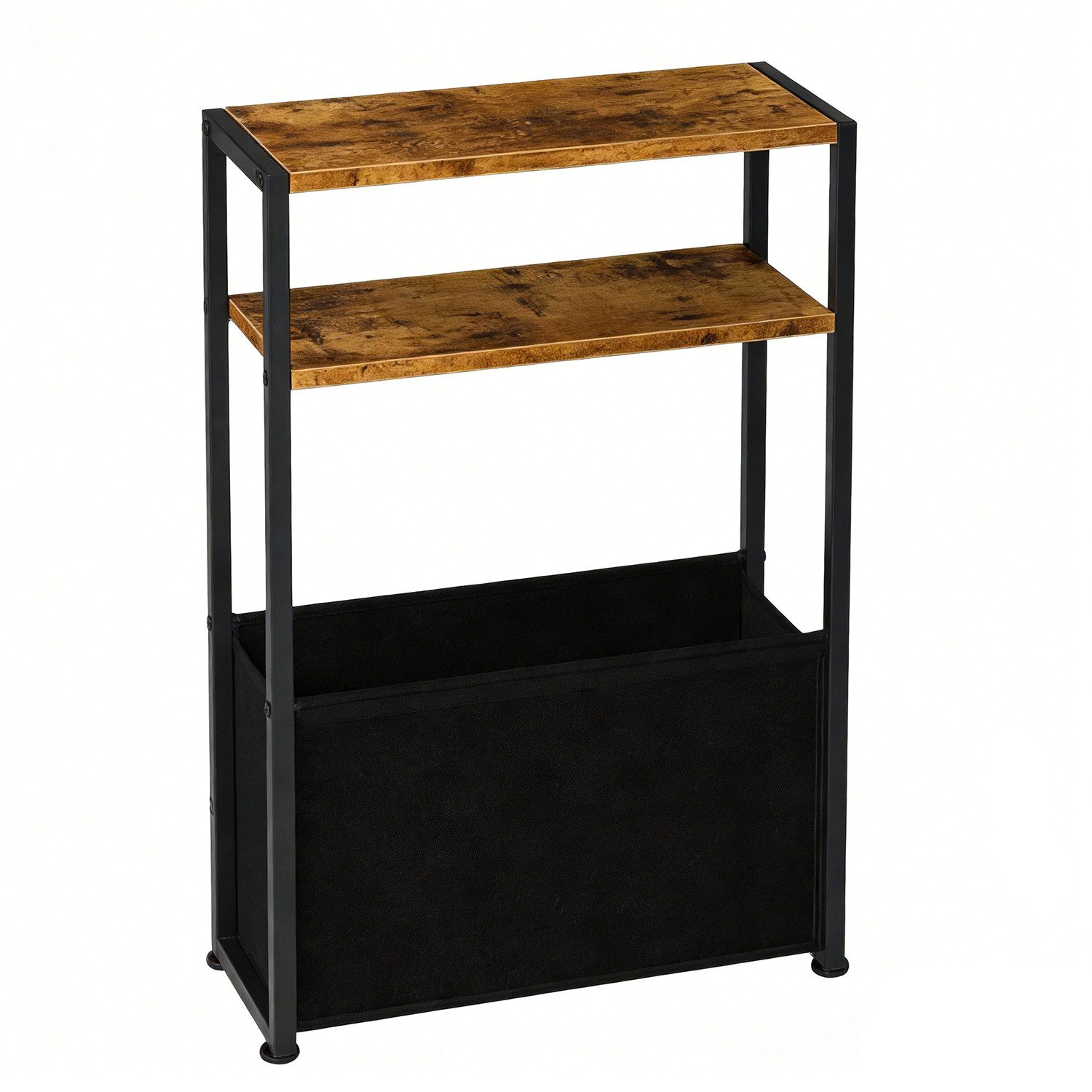 HEYHIPPO Ablageregal Schmaler Tisch mit Stoffkorb (65x40cm), platzsparend für kleine Räume, Schmales Nachttischchen mit Stoffkorb,65 cm hoch,bis 13,6 kg belastb – Bild 3 von 5
