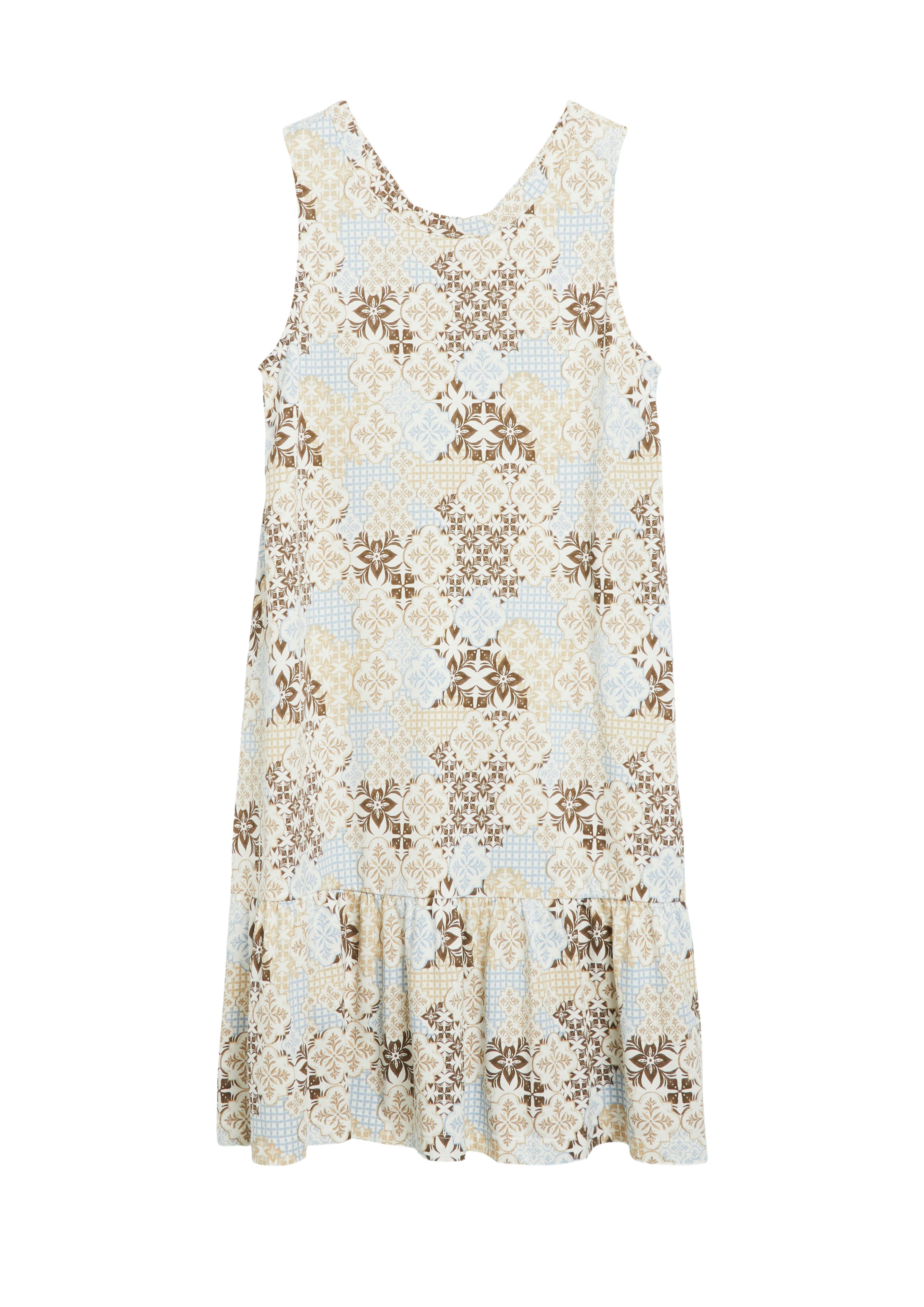 s.Oliver Partykleid bunt,Casual,Baumwolle,Allover-Print,Rundhals,Ärmellos,Relaxed Fit