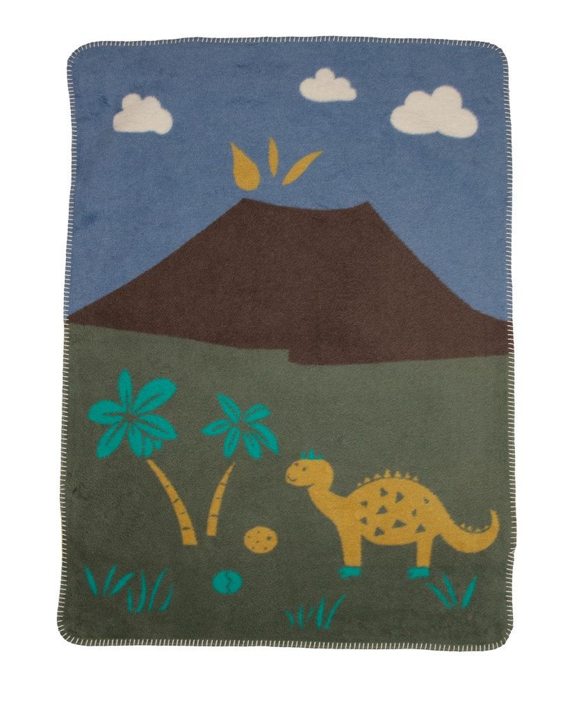 Babydecke Mila 'Dinos' 75 x 100 cm Efeu - Grün