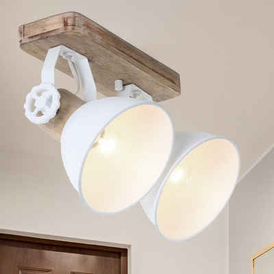 Steinhauer LIGHTING LED Deckenleuchte, Leuchtmittel nicht inklusive, VINTAGE Decken Lampe Ess Zimmer Strahler Holz Beleuchtung schwenkbar