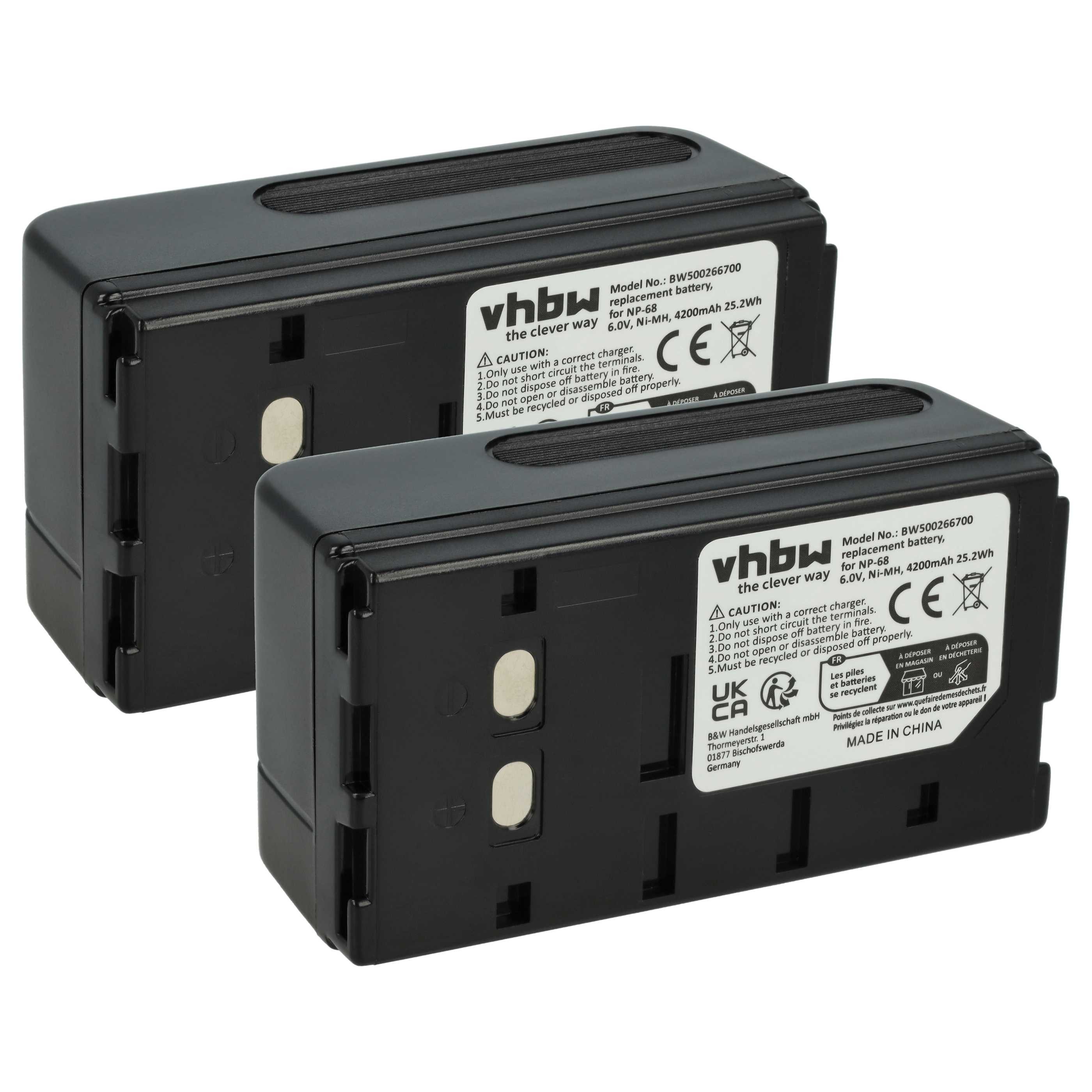 vhbw Akku Ersatz für Panasonic P-V213A - P-V611A, PV-BP15 - PV-BP19, Kamera-Akku Akku NiMH 4200 mAh (6 V, 2 St), Leistungsfähige Austausch-Akkus für Digitalkamera, Spiegelreflexkamera