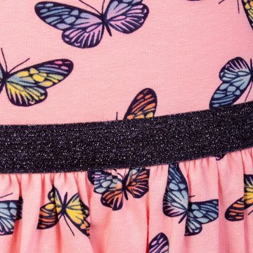 happy girls A-Linien-Kleid Happy Girls Kleid Candy Pink Schmetterlinge Kurzarm mit Glitzer 140 Kurzarmkleid Rose mit Schmetterling Print Glitzer