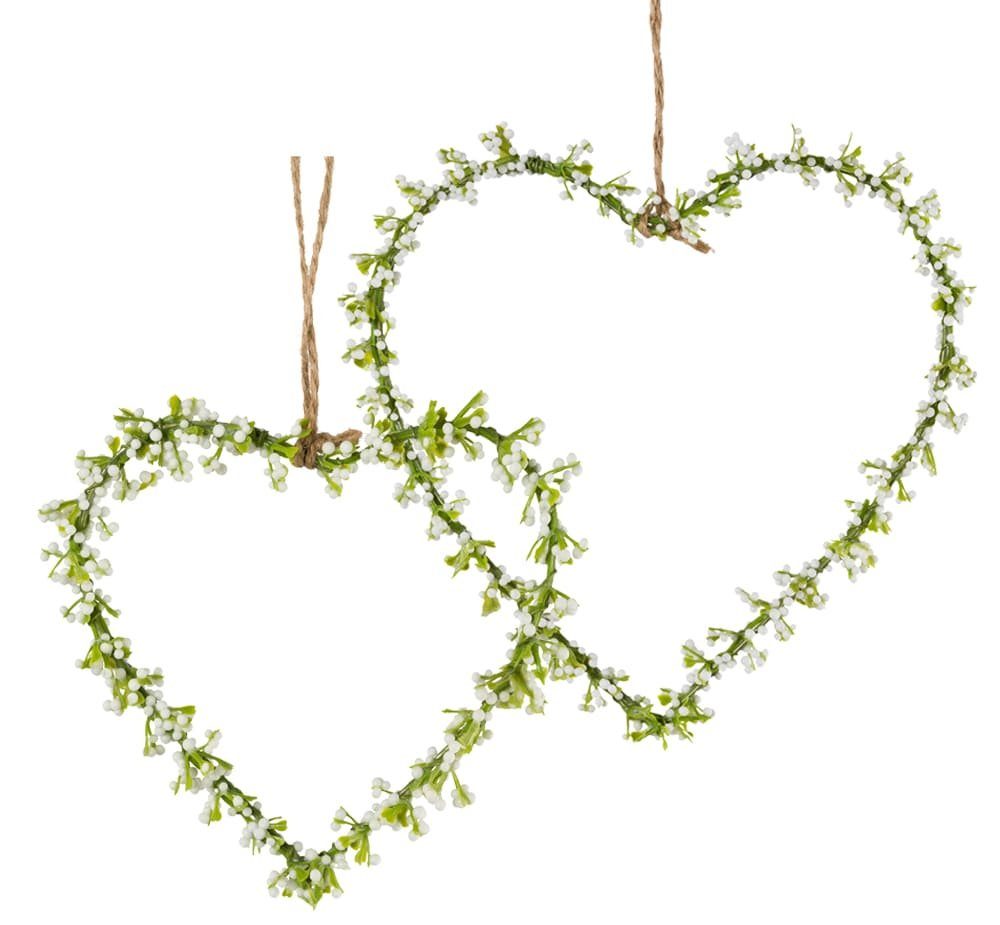 matches21 HOME & HOBBY Dekokranz Blumenherz Schleierkraut Herz Dekokranz 2e günstig online kaufen