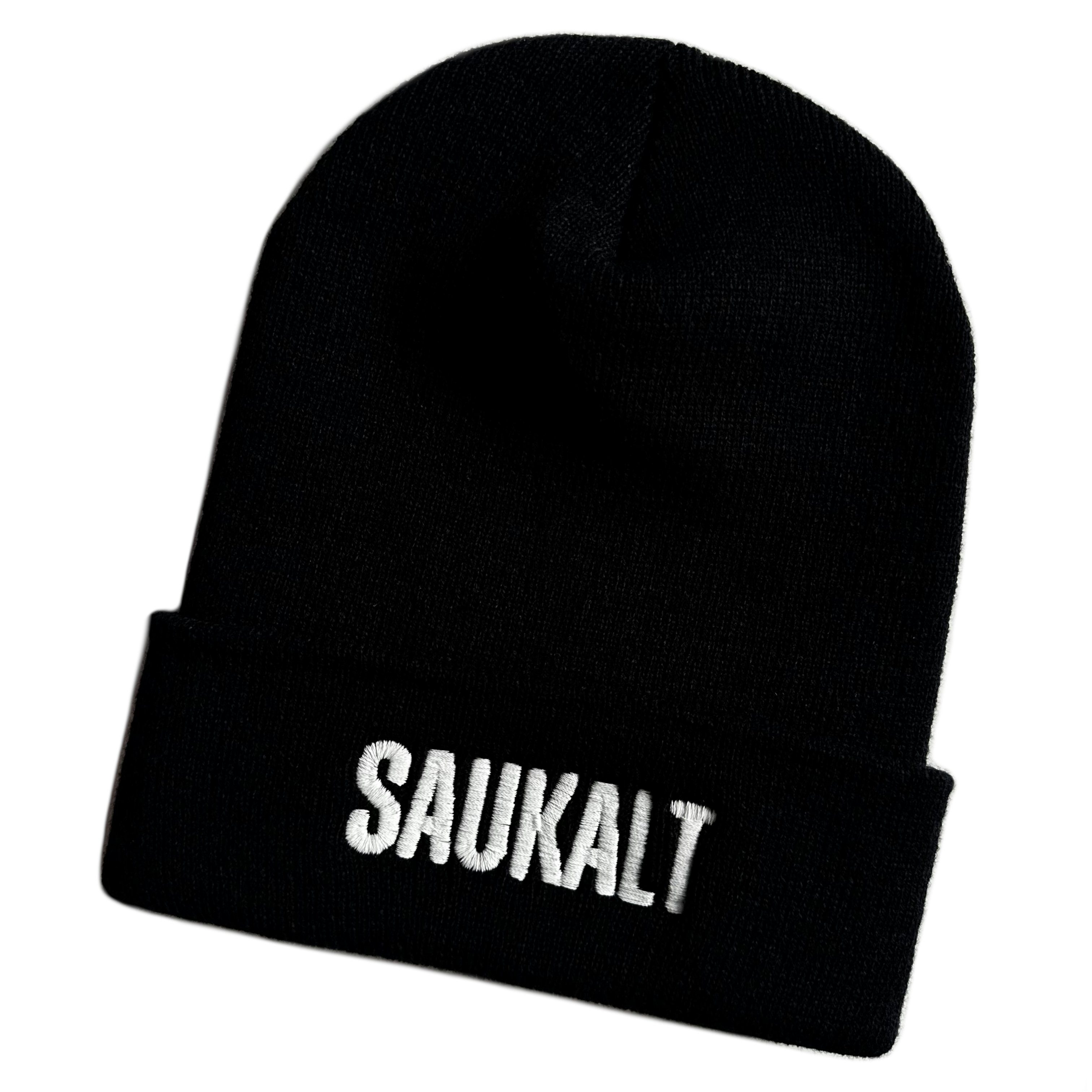 Wintermütze bestickt Mütze) Spruch Unisex Schnoschi Streetwear Saukalt (Beanie Strickmütze