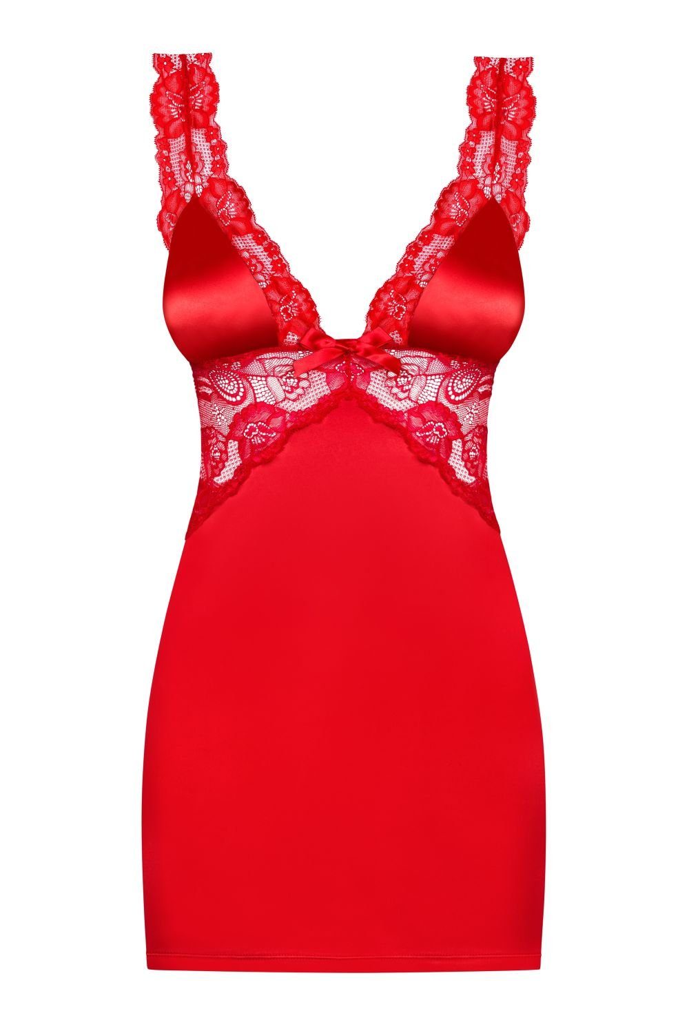 Stretch Negligee Chemise mit Babydoll Negligé rot (2-tlg) Secred Obsessive Dessous String