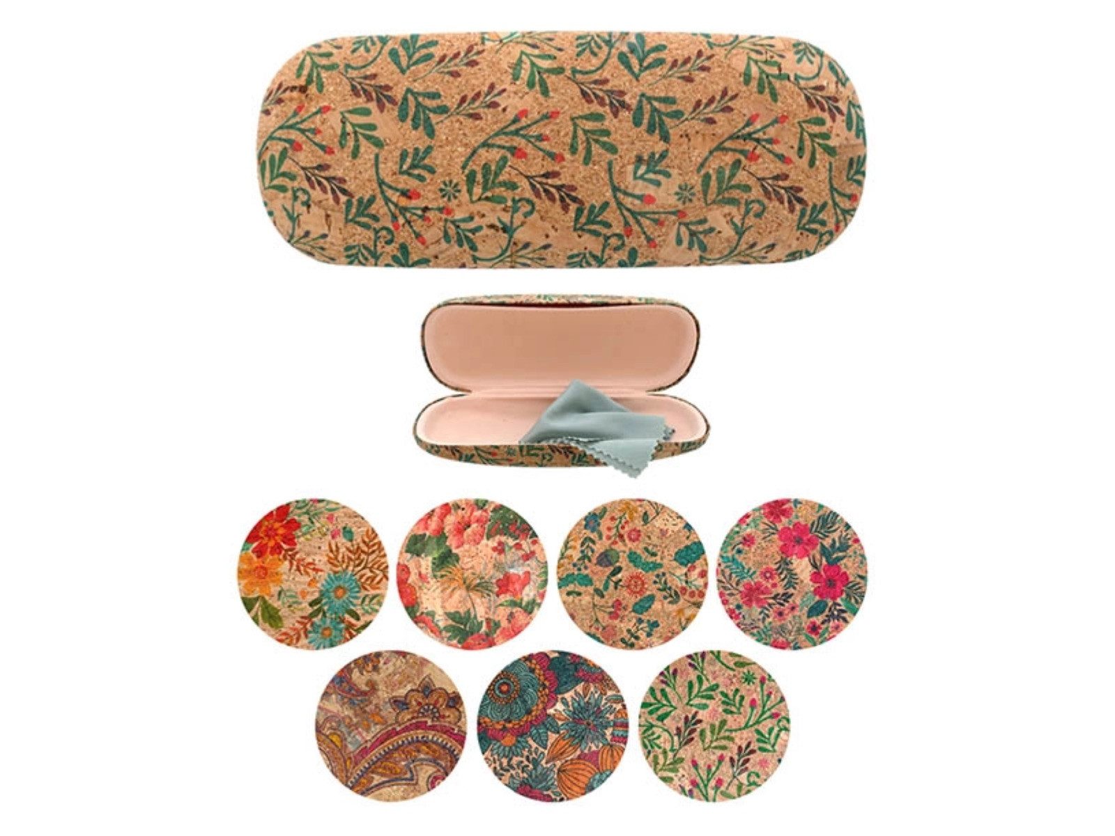 LK Trend & Style Brillenetui aus Kork mit verschiedenen Blumen Designs, in günstig online kaufen