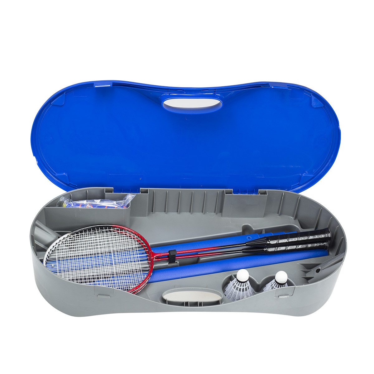 Nils Badmintonschläger Badmintonset Badmintonnetz Federballset mit Netz Tennisnetz, (Set, 2 Schläger mit Netz und Federbällen), Multifunktionsnetz für diverse Sportarten nutzbar