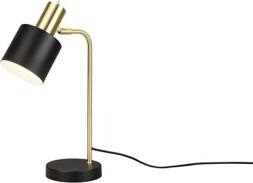 TRIO Leuchten Schreibtischlampe Adam, Ein-/Ausschalter, ohne Leuchtmittel, warmweiß - kaltweiß, Tischleuchte 43cm, exkl 1xE14 max 10W, Kippschalter am Metallschirm