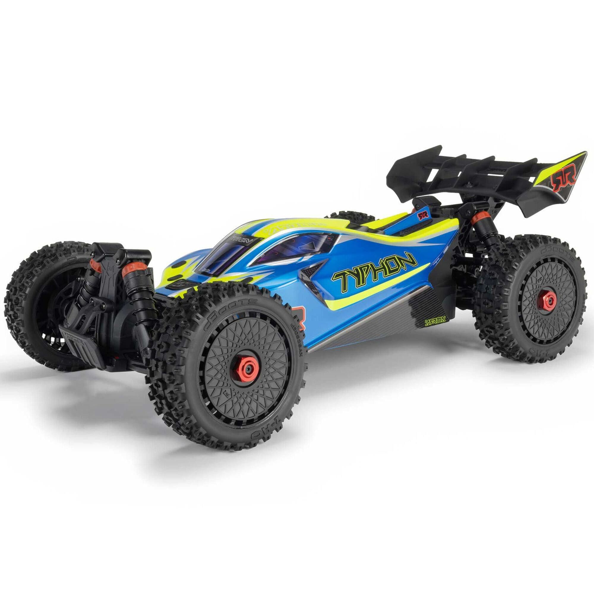 Arrma RC-Buggy Arrma 1:8 TYPHON MEGA 665 4X4 RTR Brushed Buggy Blau