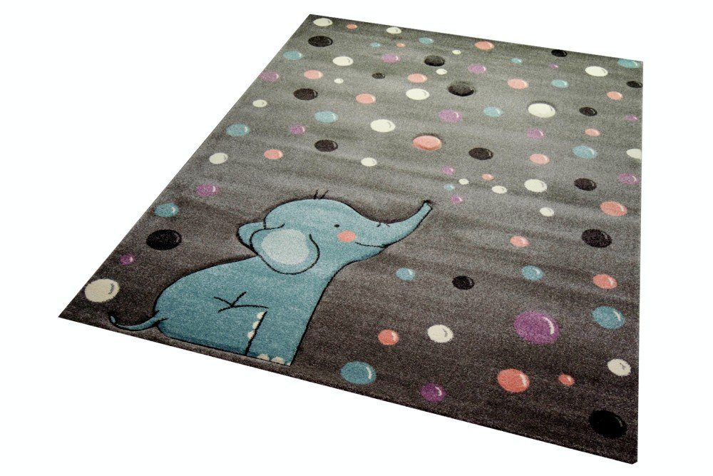 Carpetia Kinderteppich Teppich Kinderzimmer Elefant Punkte günstig online kaufen