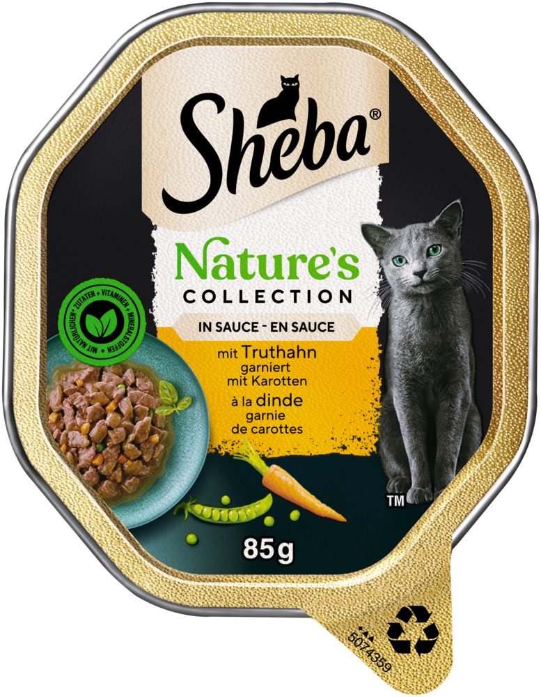 Sheba SHEBA® Schale Nature's Collection in Sauce mit Truthahn 2 x 11 x 85g, Nassfutter für: Katze