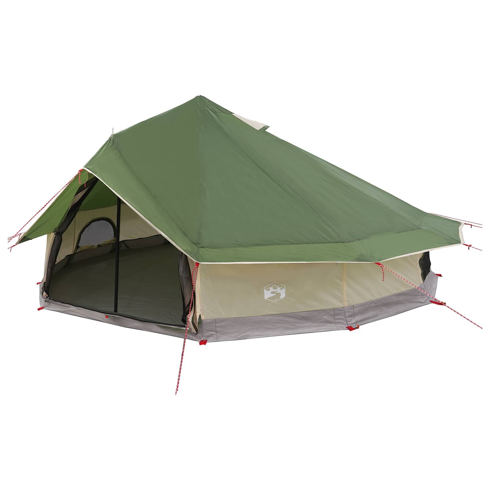 vidaXL Tipi-Zelt Tipi Zelt mit Dach Grün 800 x 800 x 430 cm Polyester und Stahl, (1 tlg)