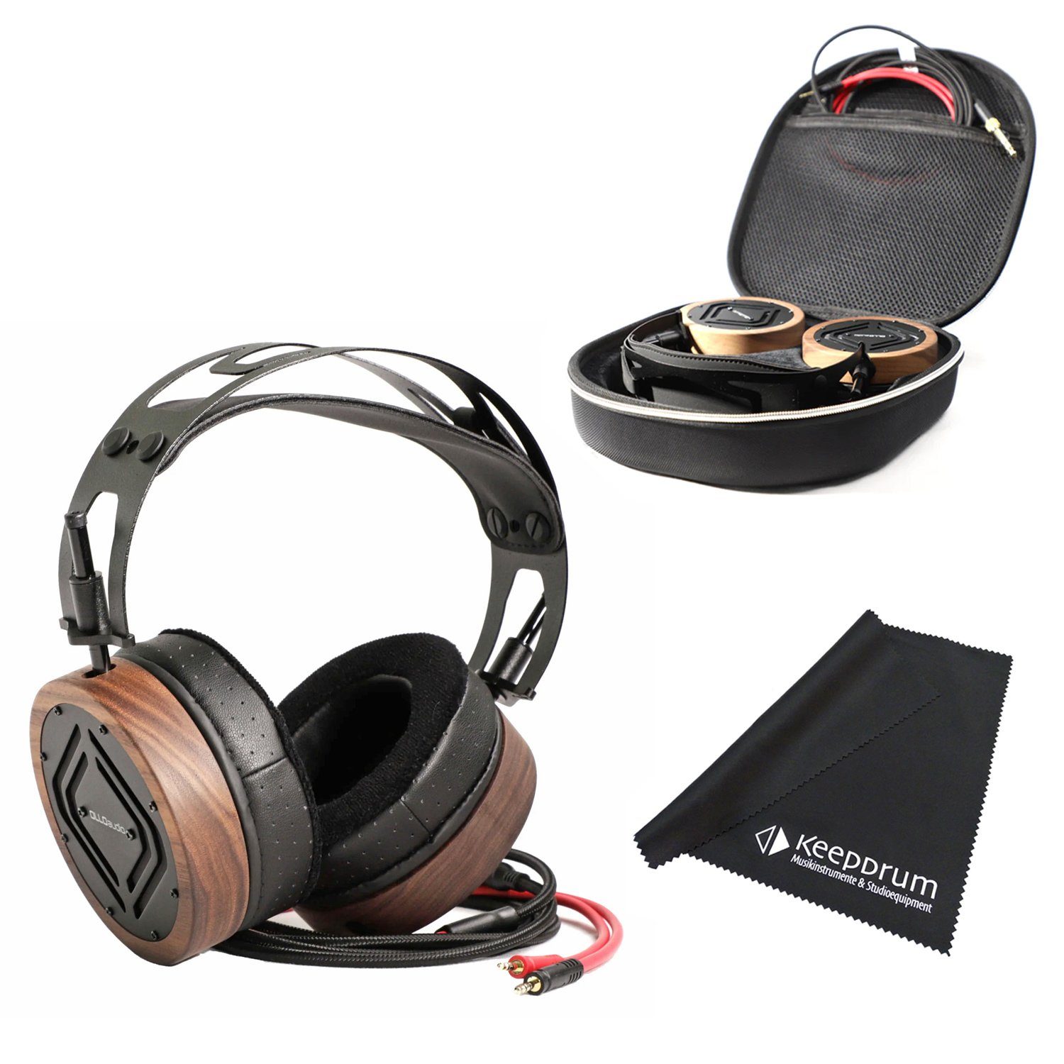 OLLO Audio S5X offener Studio-Kopfhörer Over-Ear-Kopfhörer (für  Mixing/Mastering von binauraler Musik, Ohrmuscheln aus Holz, mit  Kopfhörertasche, mit Mikrofasertuch)
