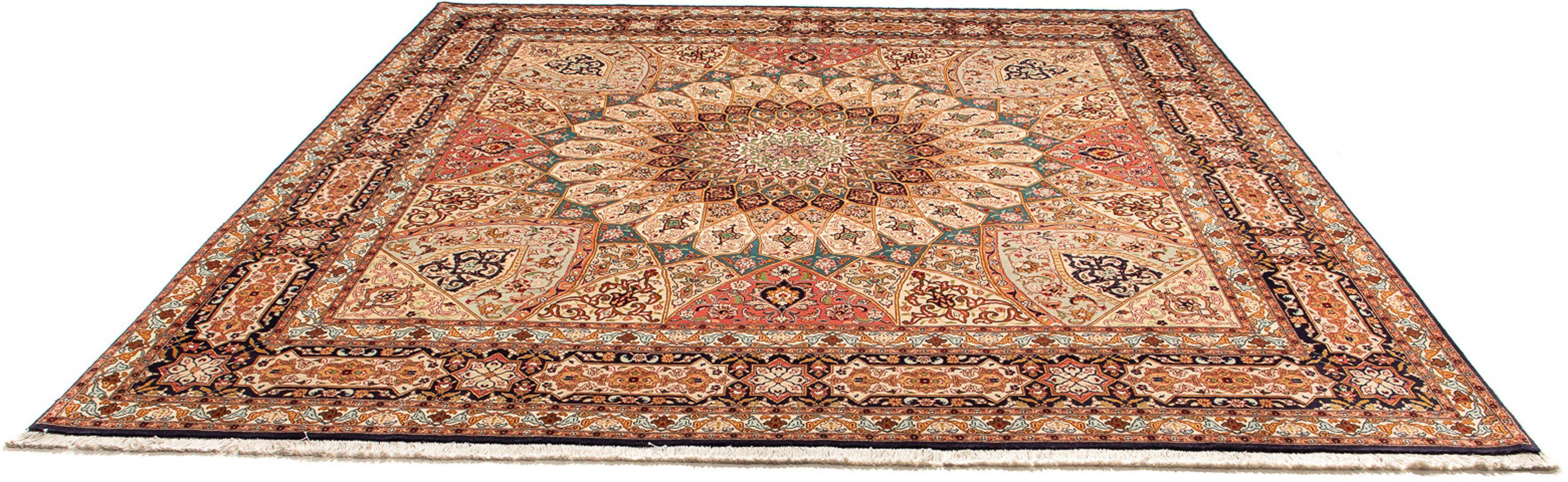 Orientteppich Perser - Täbriz - Royal quadratisch - 253 x 252 cm - mehrfarbig, morgenland, quadratisch, Höhe: 7 mm, Wohnzimmer, Handgeknüpft, Einzelstück mit Zertifikat