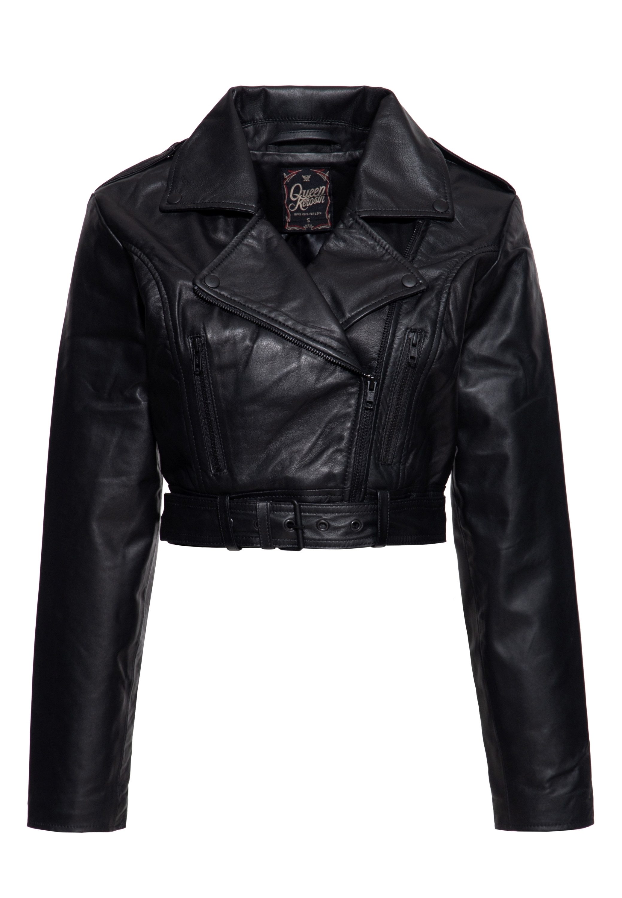 QueenKerosin Lederjacke in cropped Form
