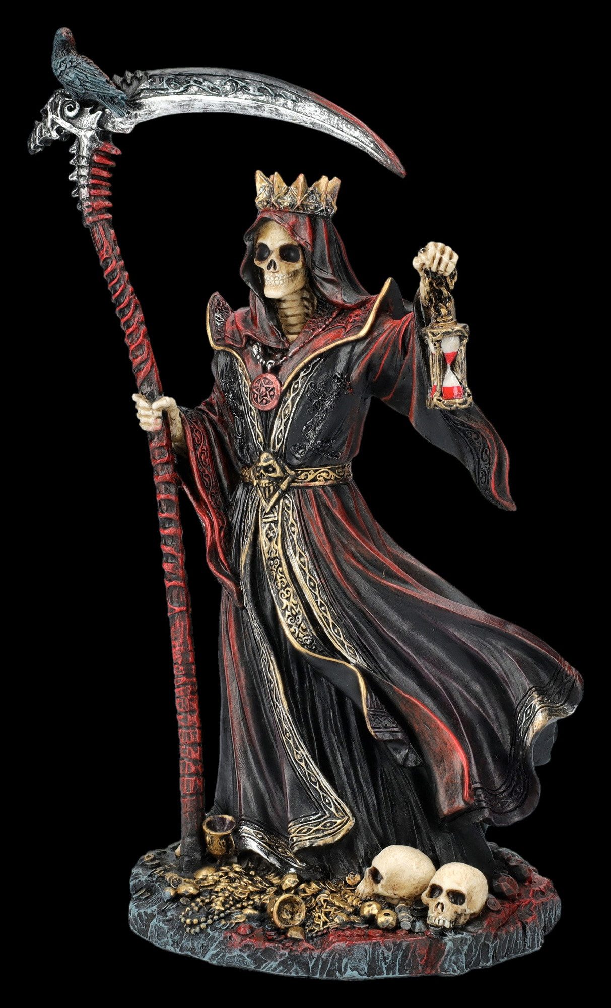Figuren Shop GmbH Dekofigur Sensenmann Figur – Grim Reaper Statue Gothic Deko 21 cm Dekofigur