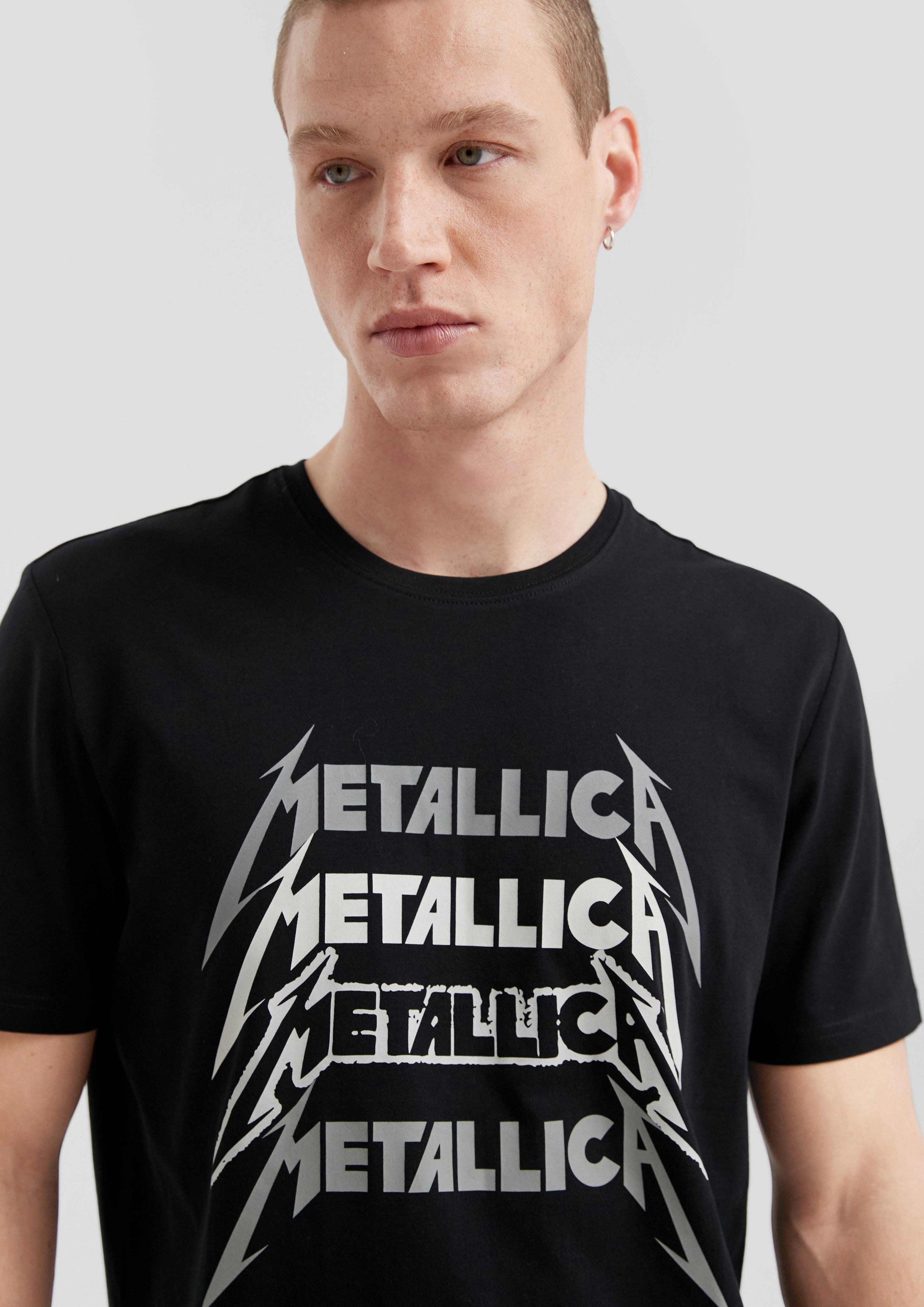 QS Kurzarmshirt Metallica® Band-Shirt mit Wascheffekt günstig online kaufen